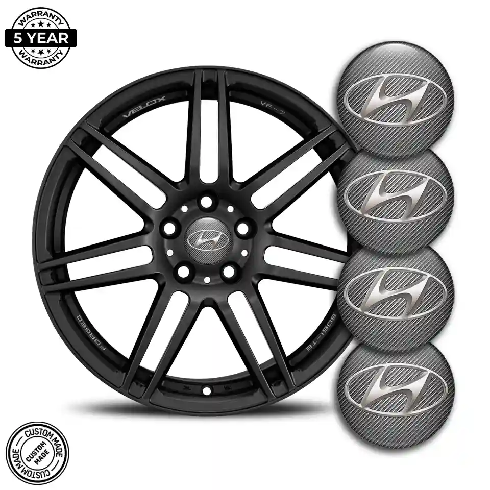 Hyundai Domed Sticker Self-Adhesive Sleek Style