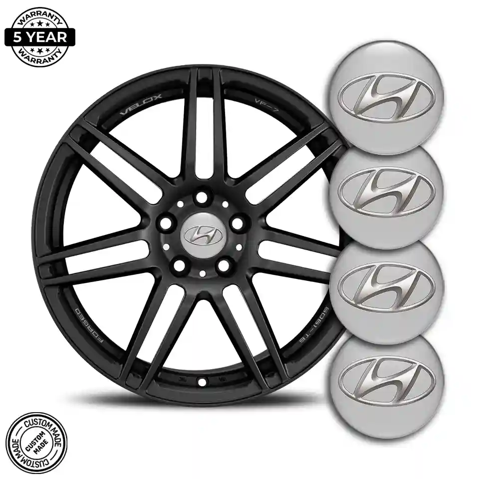 Hyundai Logo Silicone Sticker Self-Adhesive Sleek Style