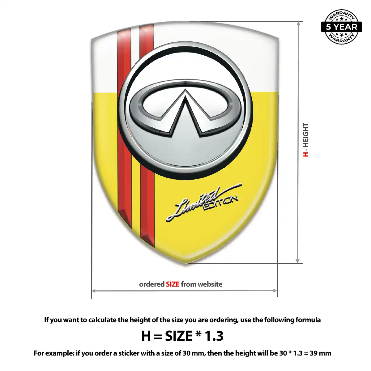 Infiniti 3D Badge Sticker Elite Finish