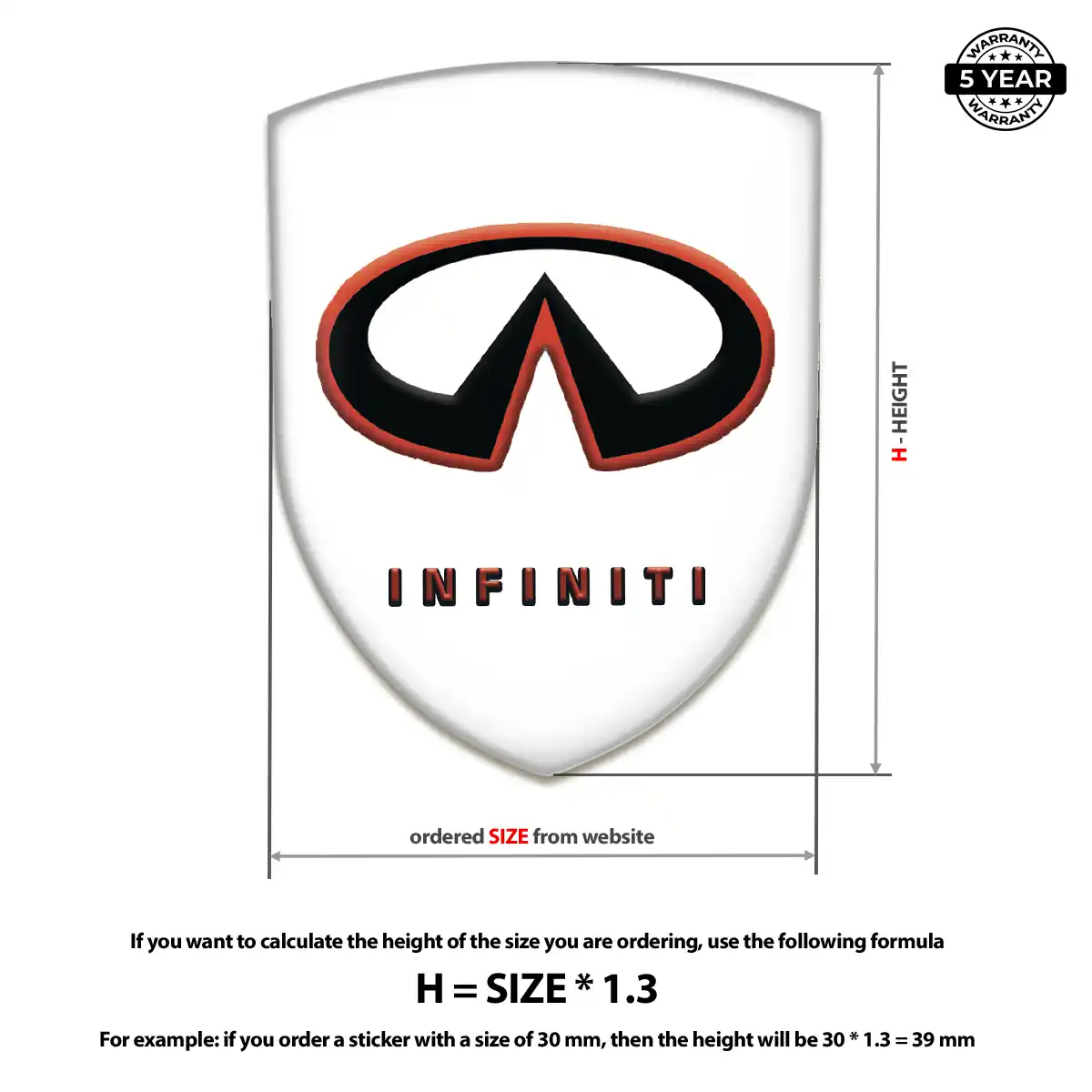 Infiniti 3D Badge Sticker Exterior Luxe
