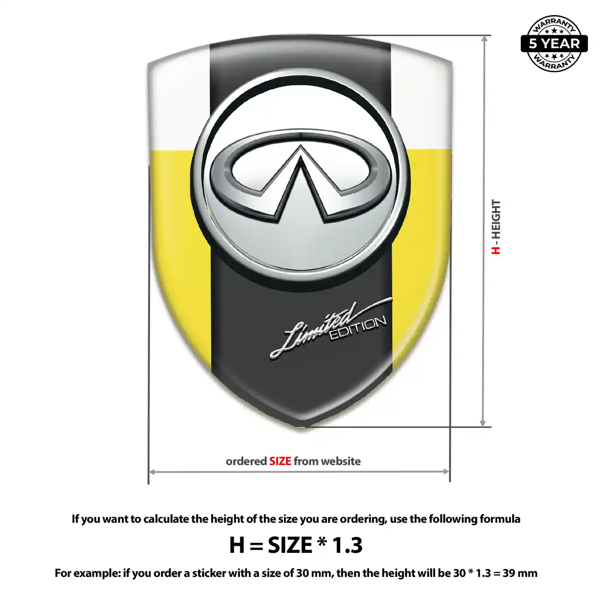 Infiniti 3D Badge Sticker Interior Elegance