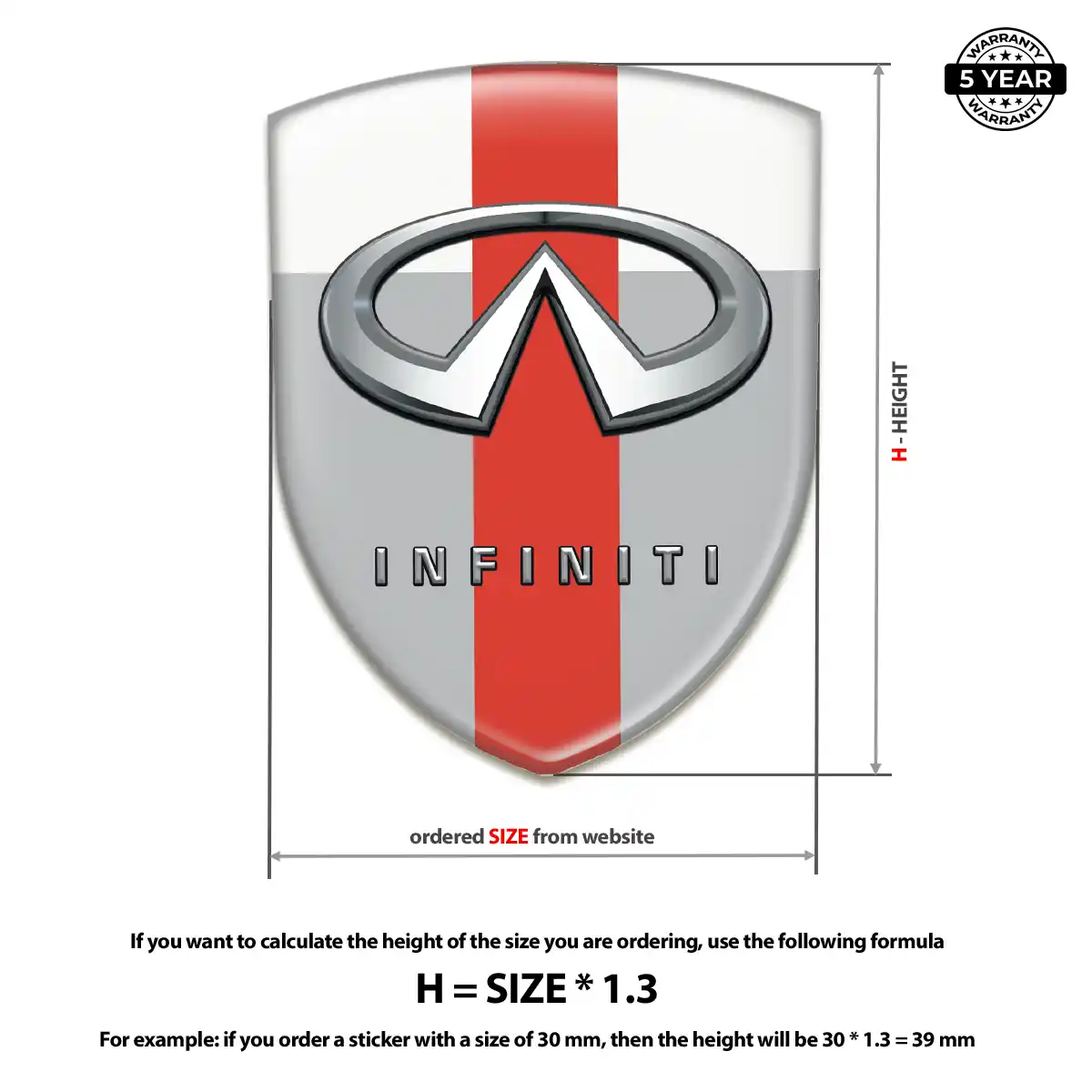 Infiniti 3D Badge Sticker Interior Luxe