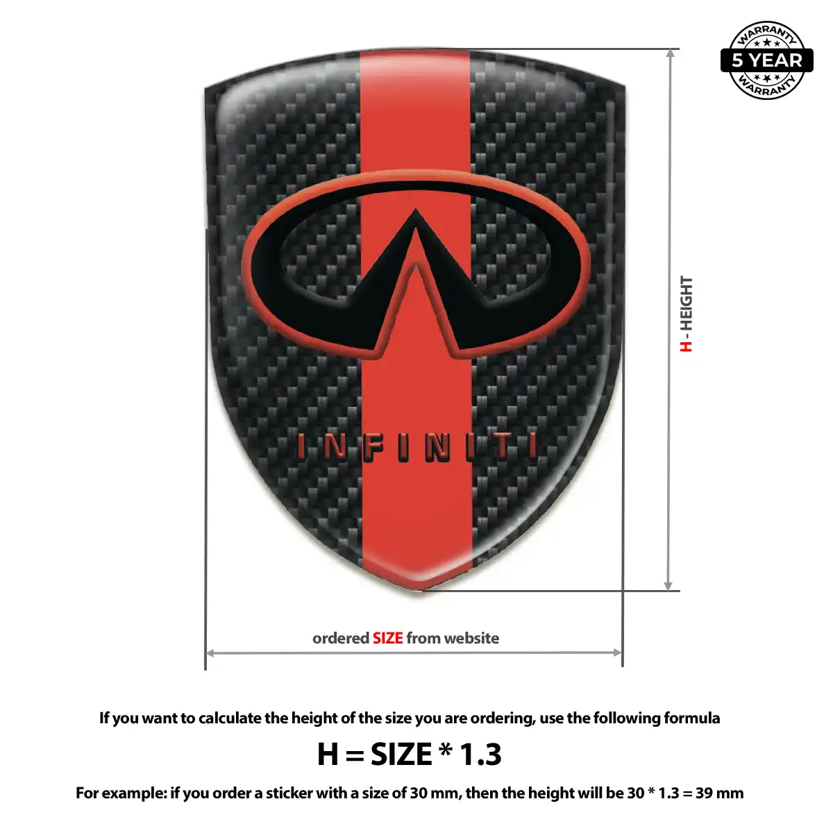 Infiniti 3D Badge Sticker Noble Edition