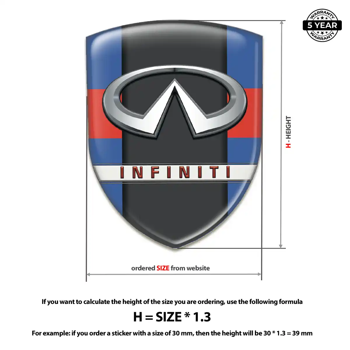 Infiniti 3D Badge Sticker Performance Style