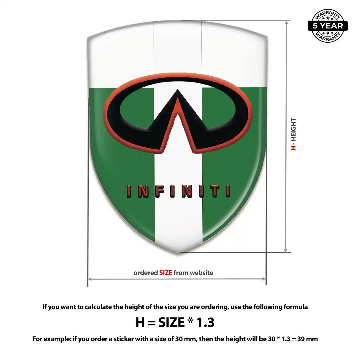 Infiniti 3D Badge Sticker Premium Dome