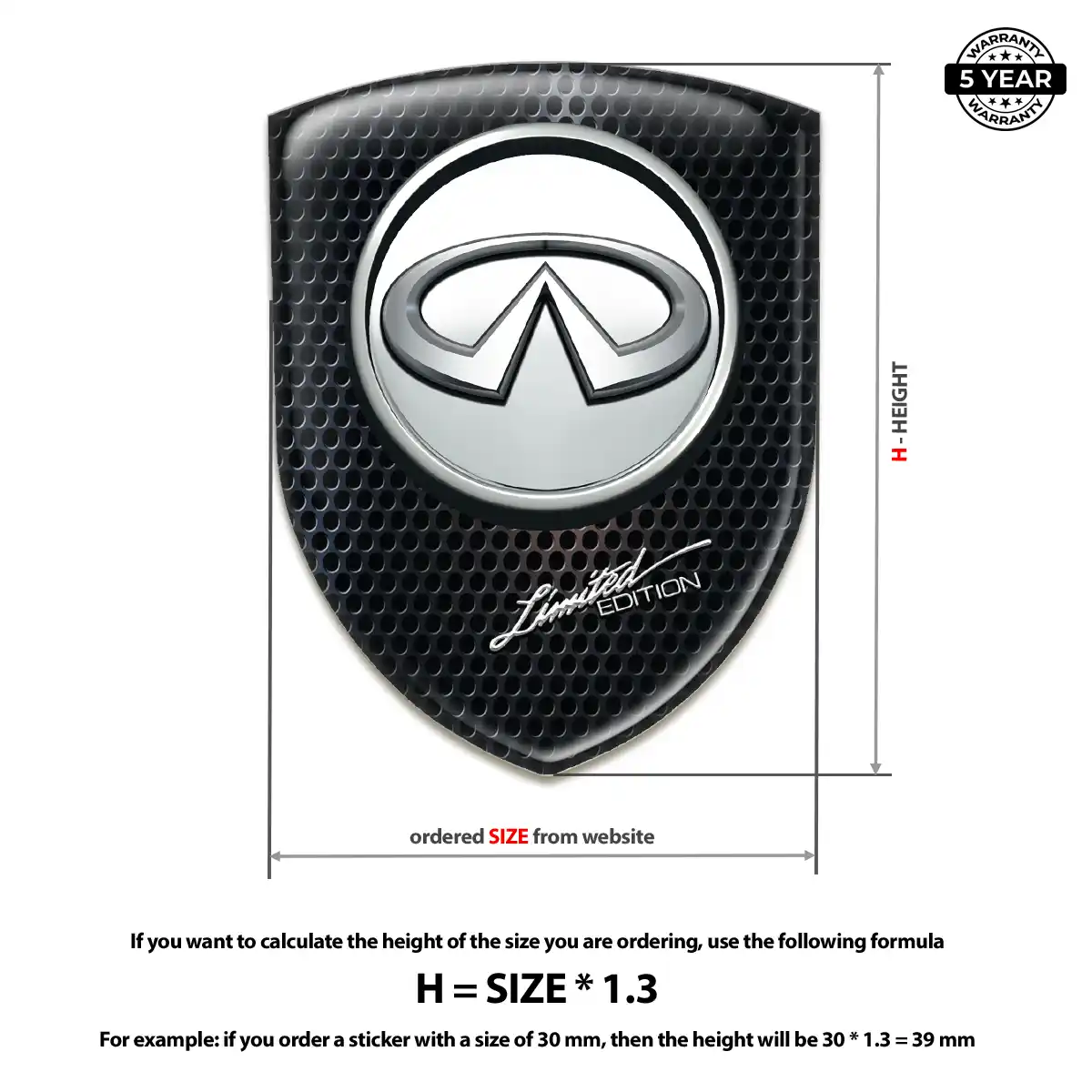Infiniti 3D Badge Sticker Prestige Line