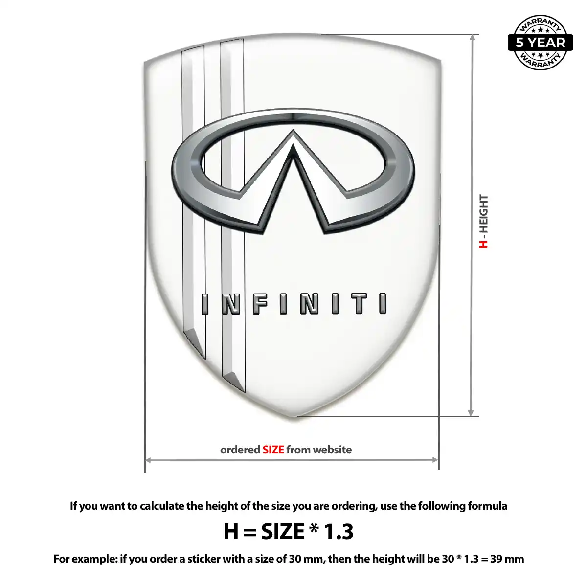 Infiniti 3D Badge Sticker Refined Design