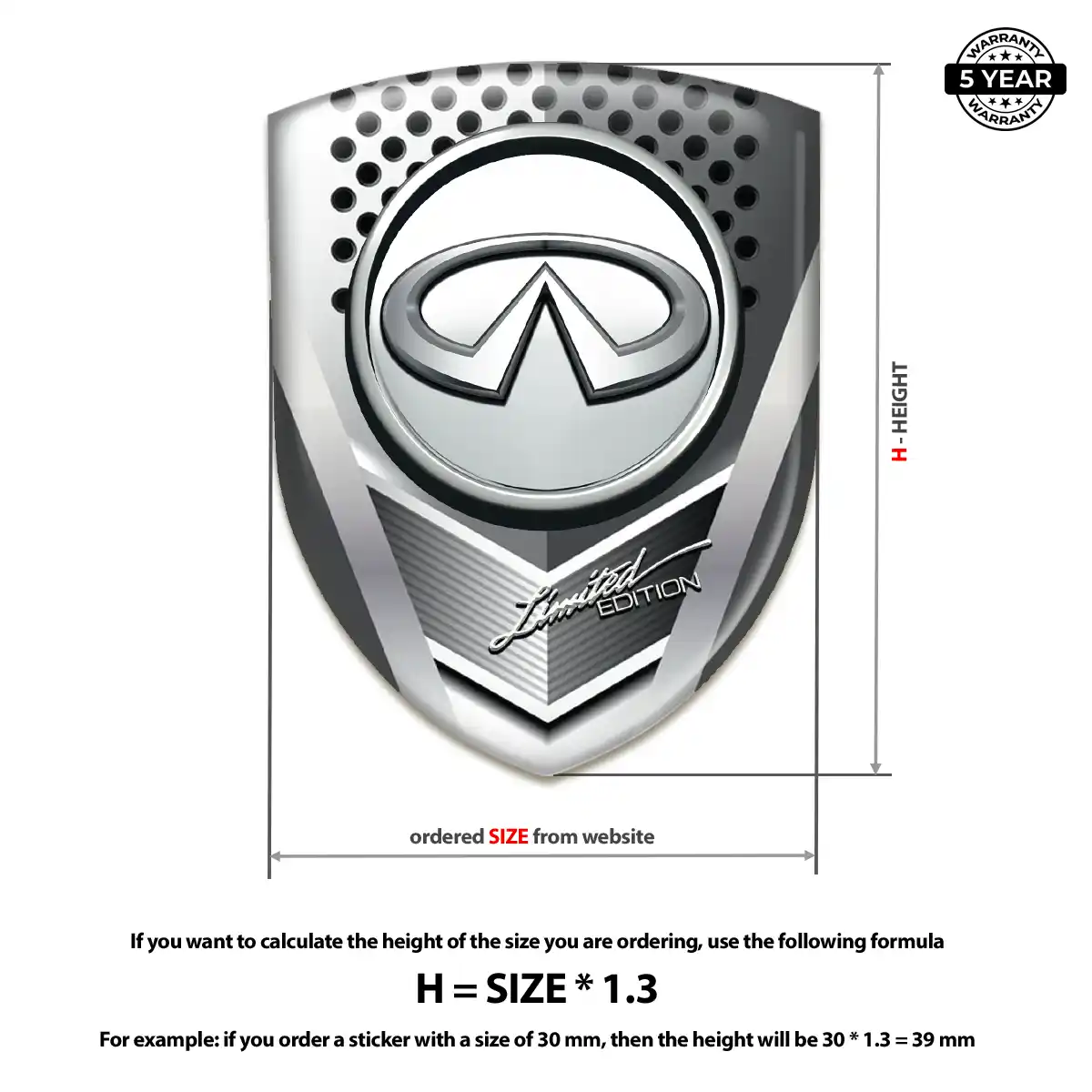 Infiniti 3D Badge Sticker Resin Elite