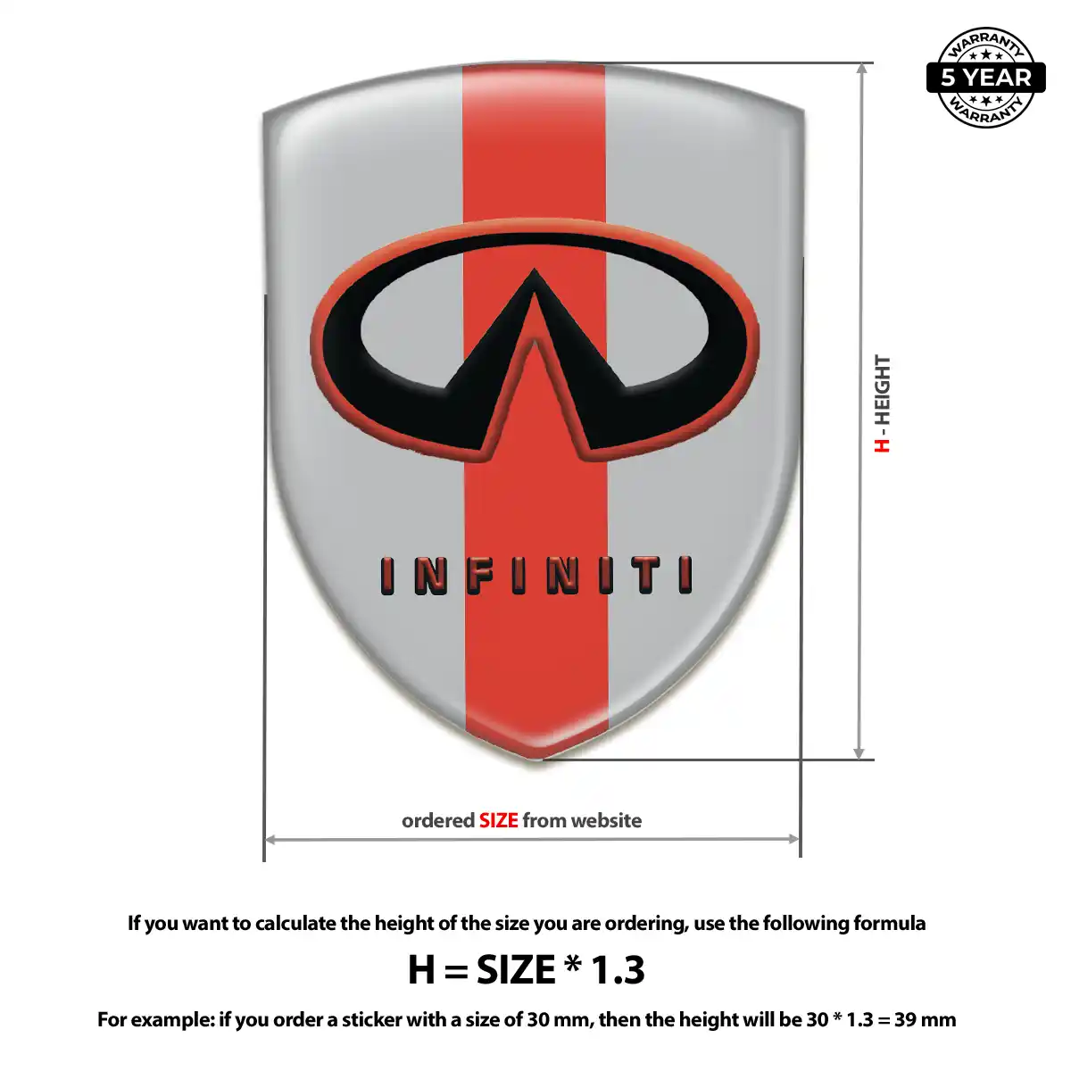 Infiniti 3D Badge Sticker Resin Luxe