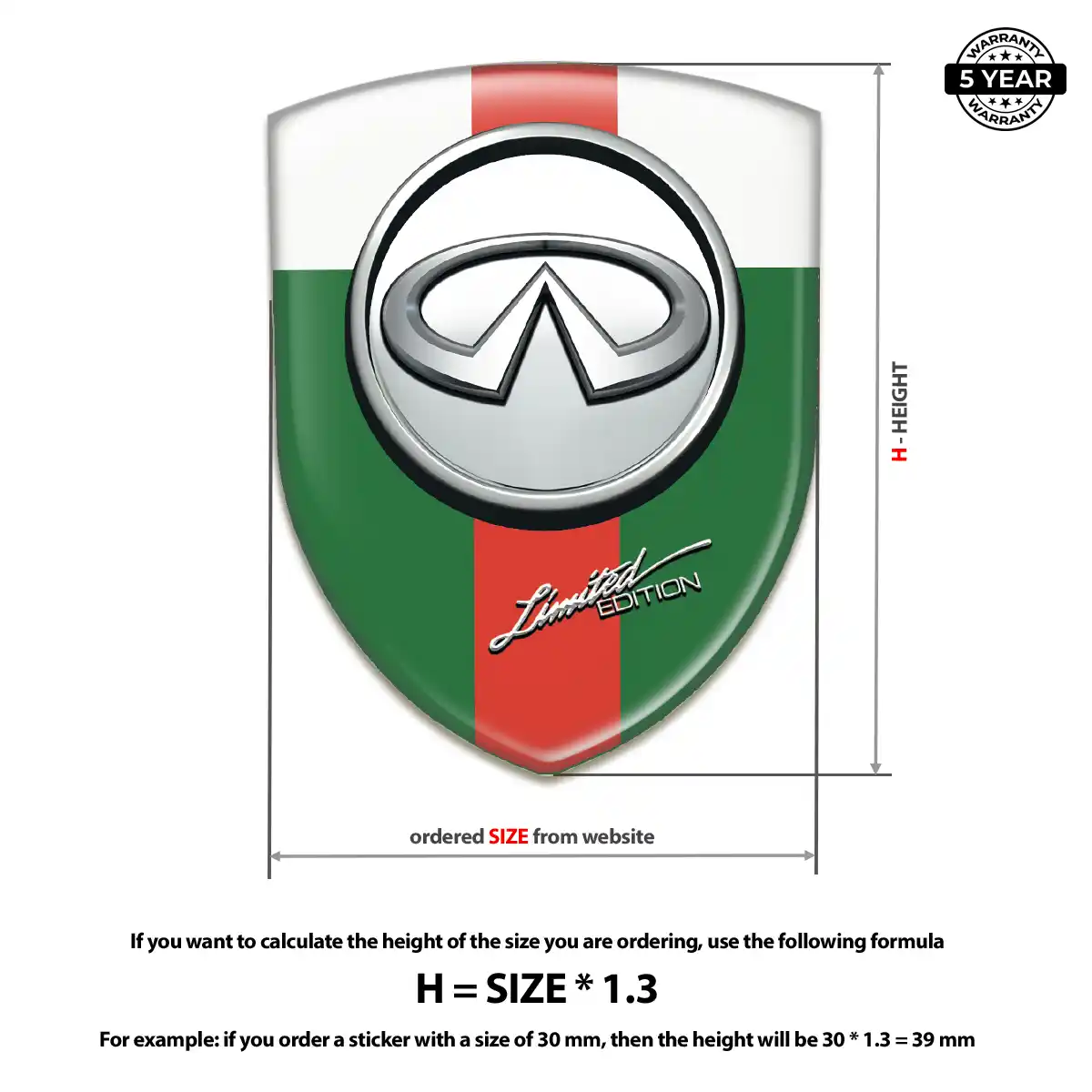 Infiniti 3D Badge Sticker Signature Grade