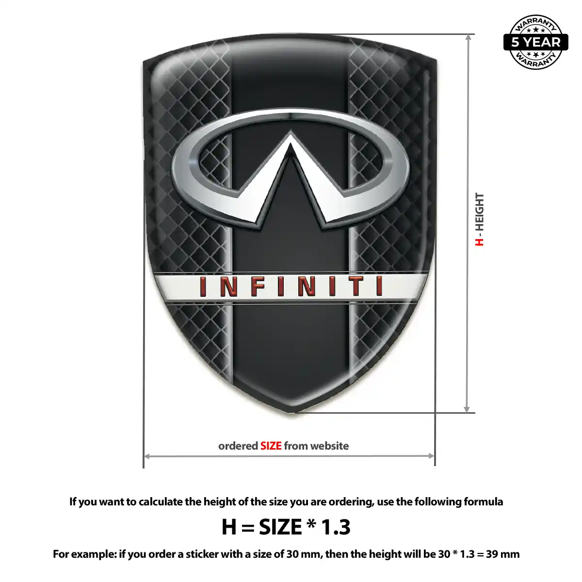 Infiniti 3D Badge Sticker Superior Craft