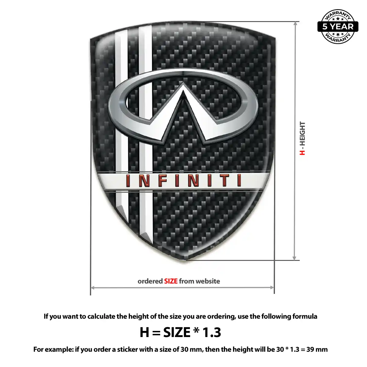 Infiniti 3D Domed Sticker Auto Tuning