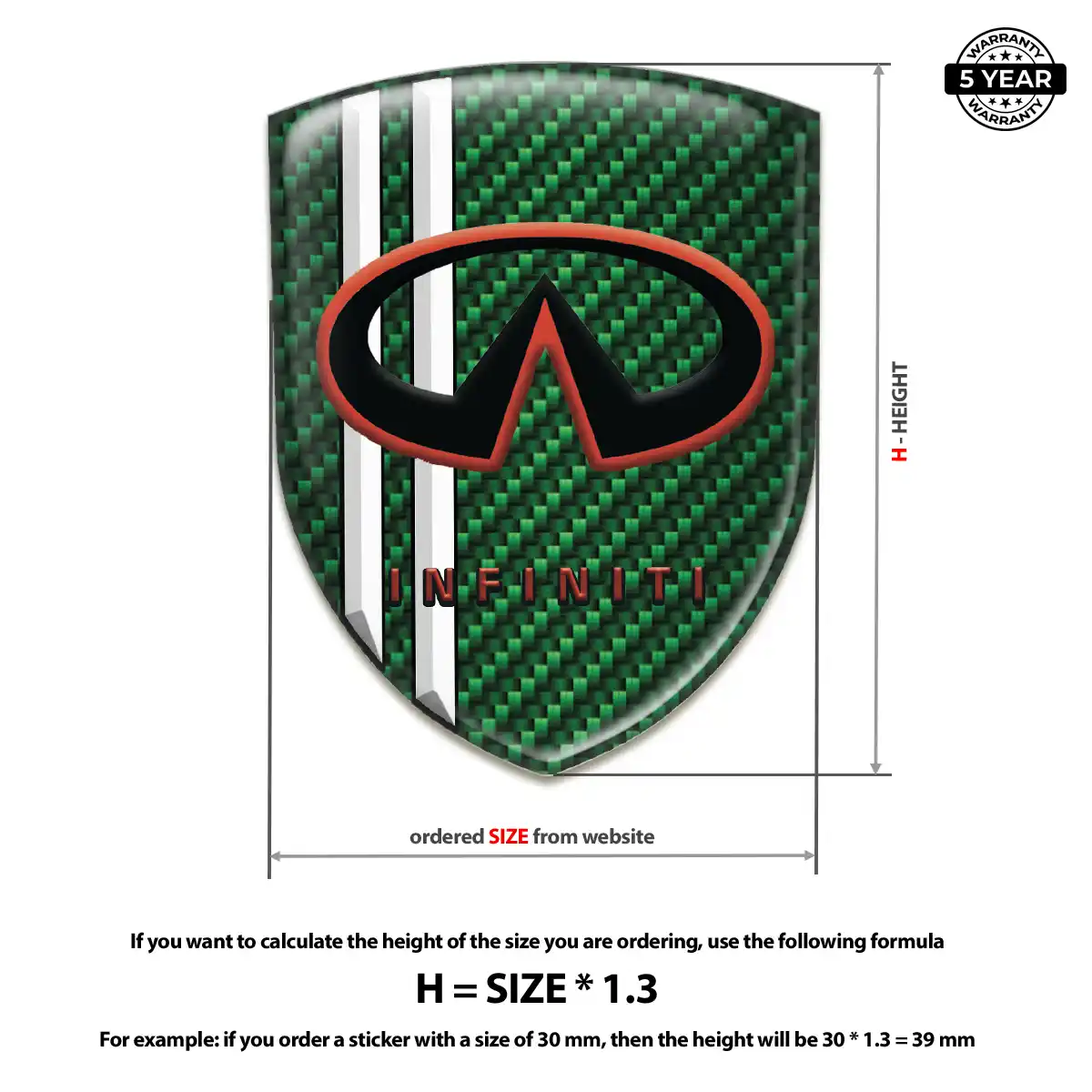 Infiniti 3D Domed Sticker Cabin Style
