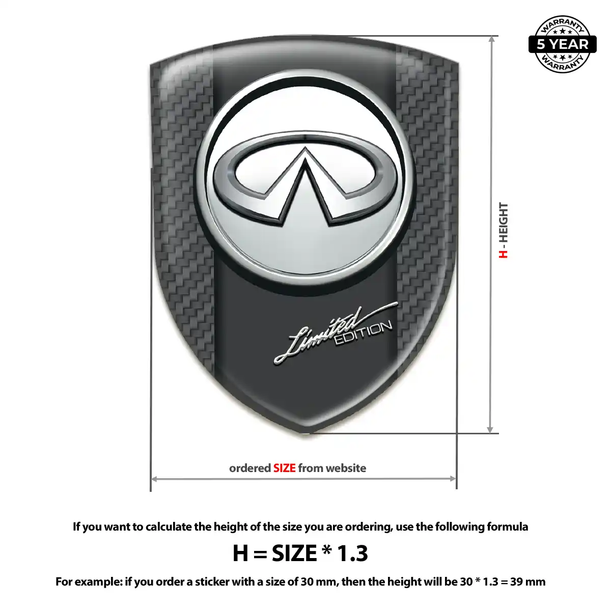 Infiniti 3D Domed Sticker Deluxe Edition