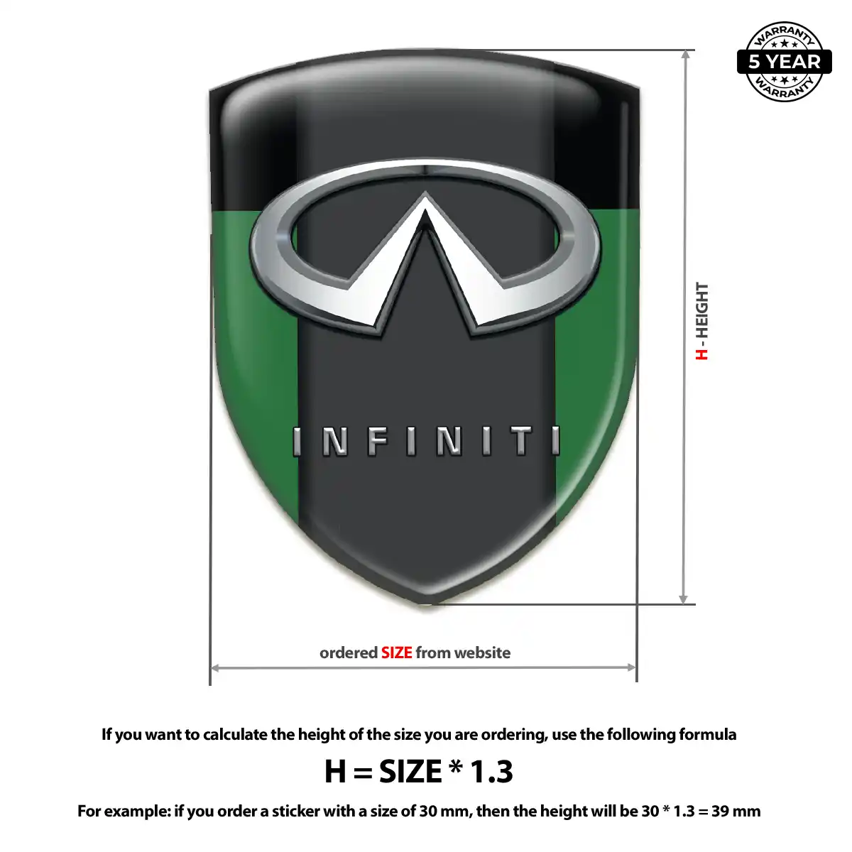 Infiniti 3D Domed Sticker Elite Finish