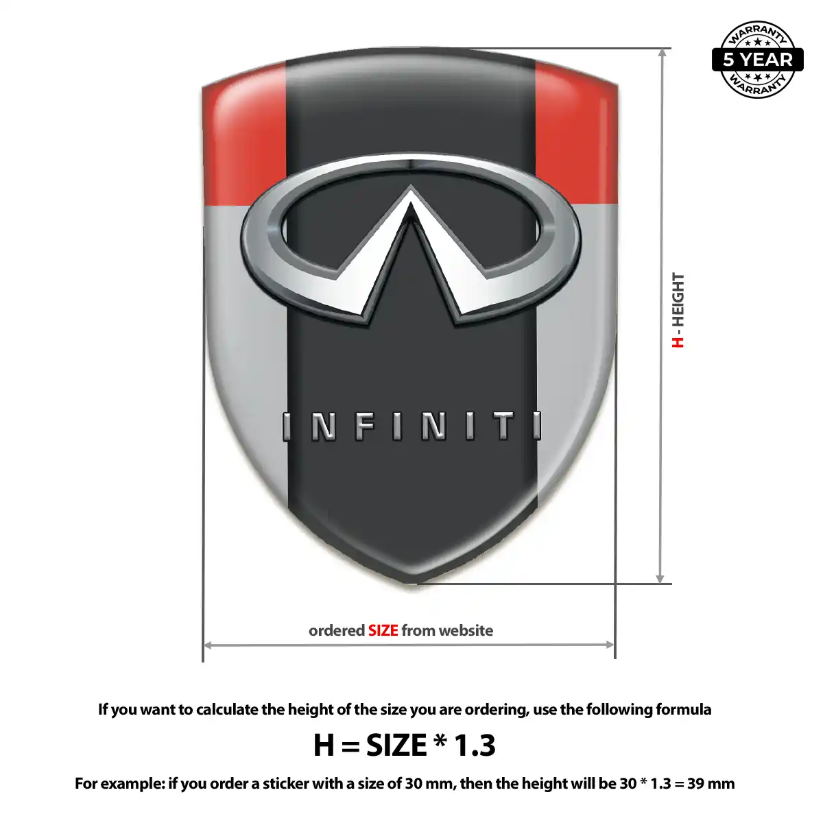 Infiniti 3D Domed Sticker Interior Elegance