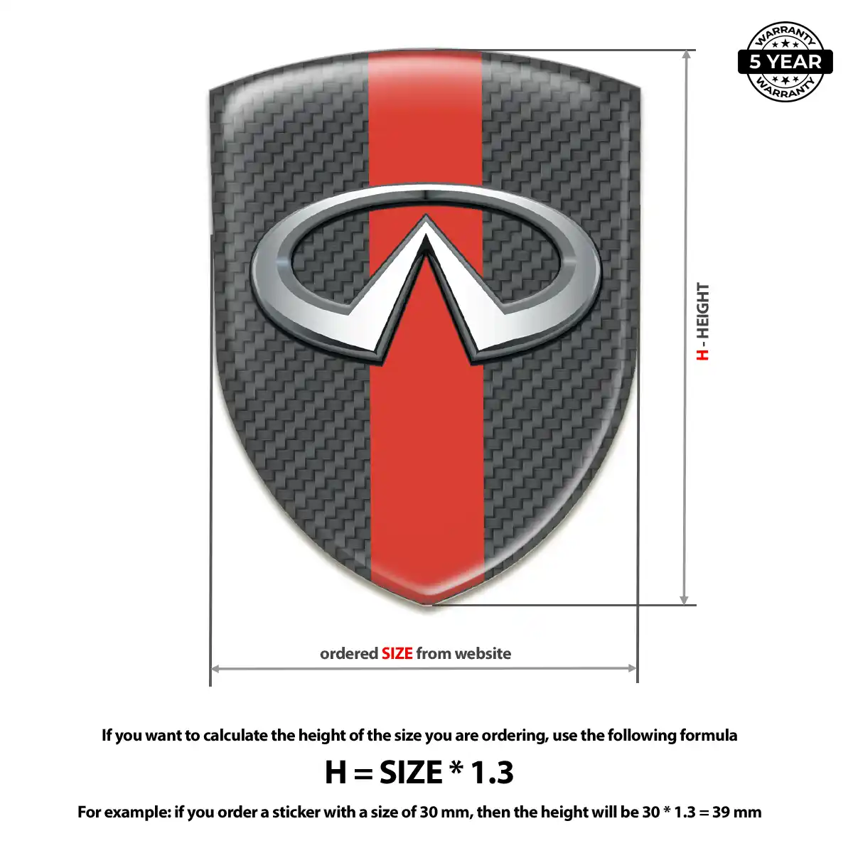 Infiniti 3D Domed Sticker Interior Luxe