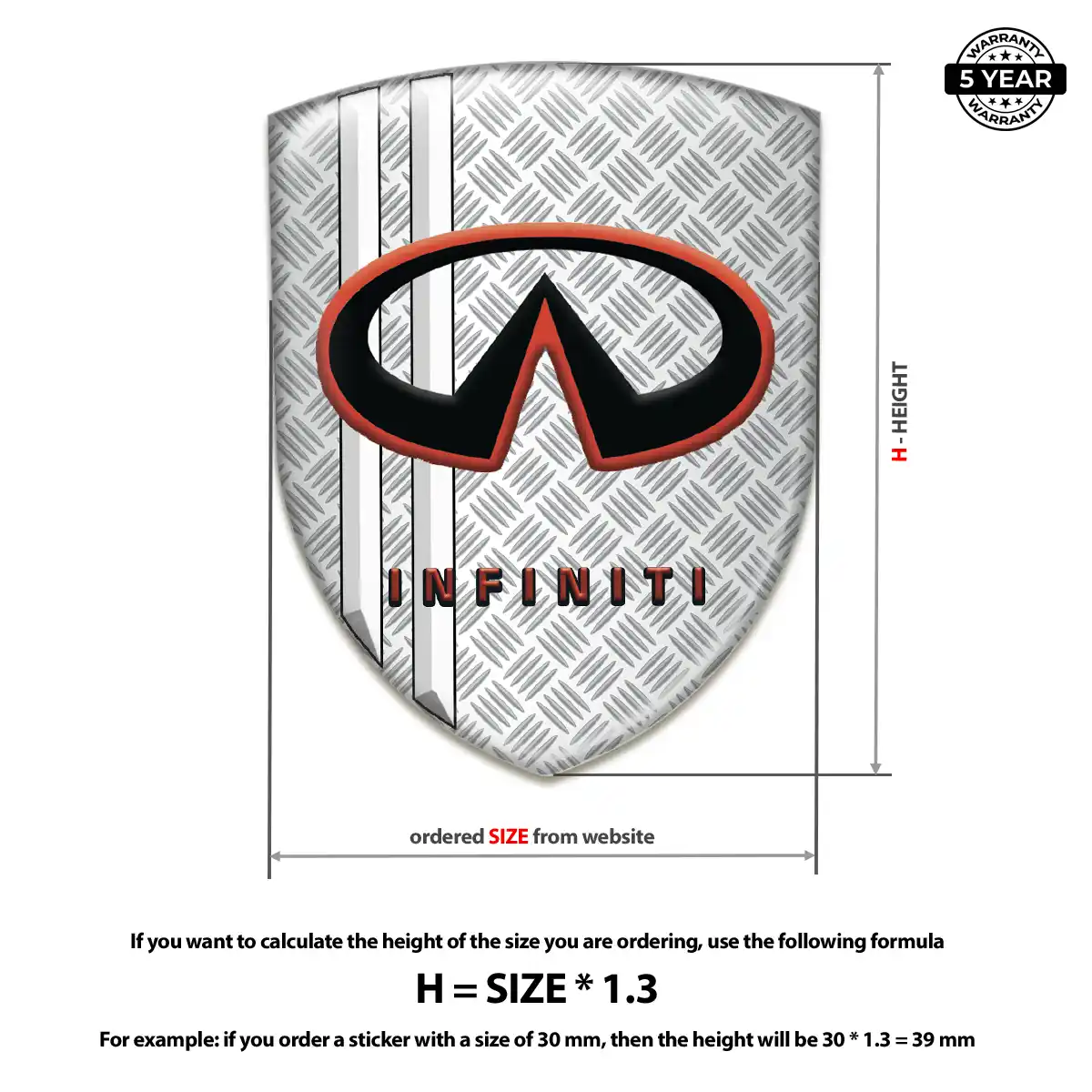 Infiniti 3D Domed Sticker Outer Style