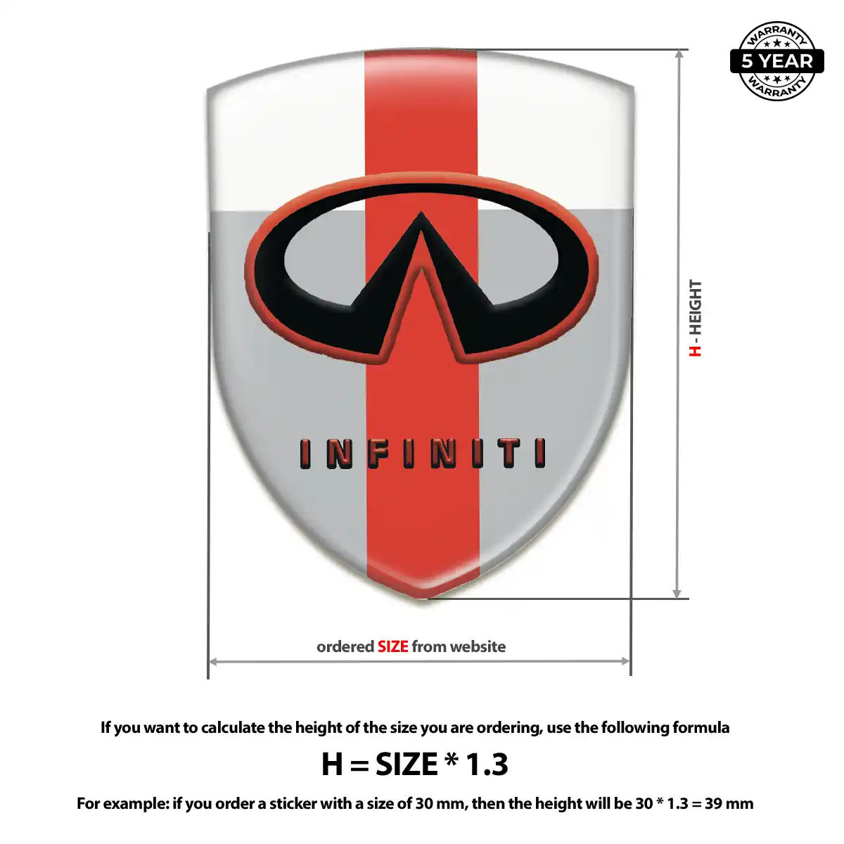 Infiniti 3D Domed Sticker Prestige Line