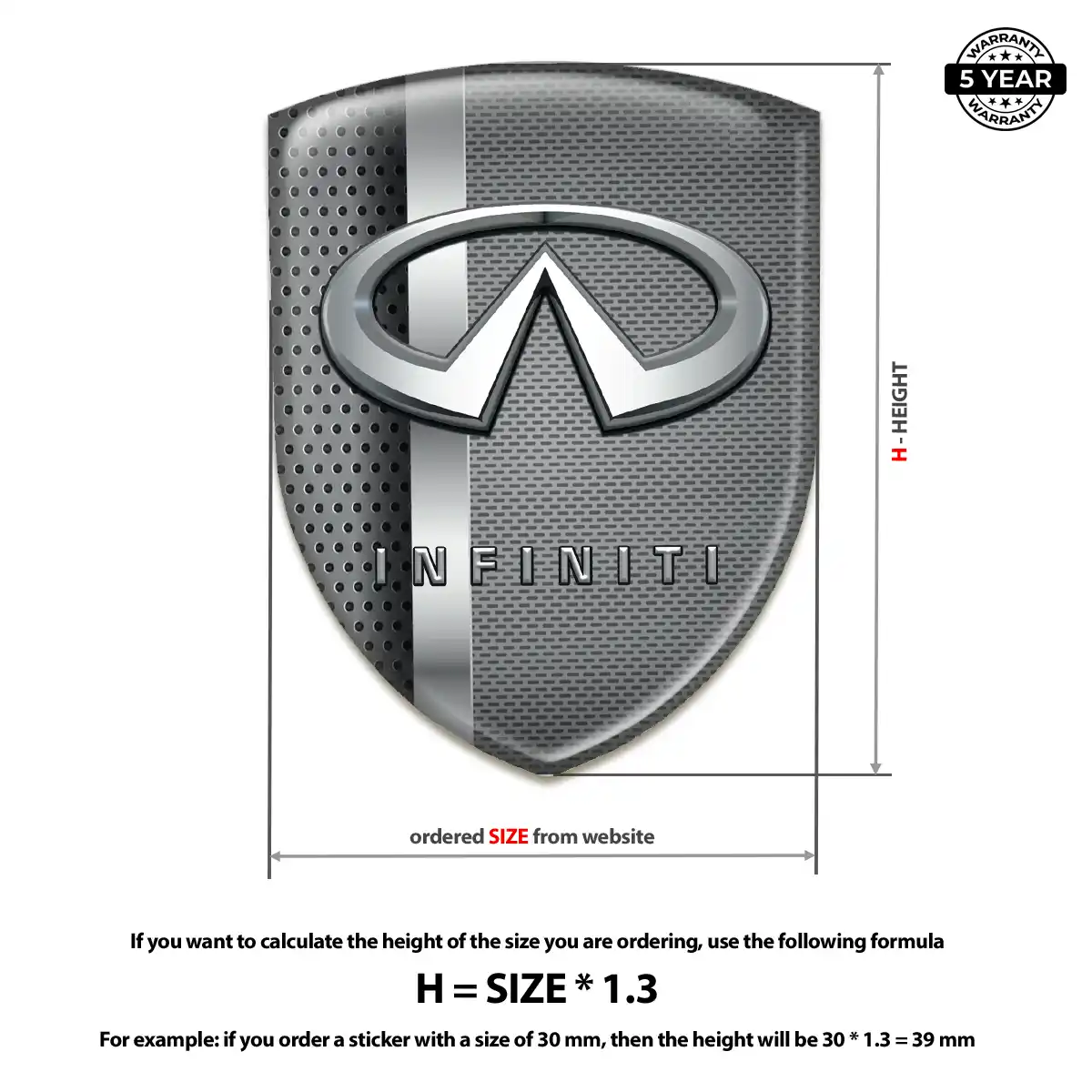 Infiniti 3D Domed Sticker Prime Quality
