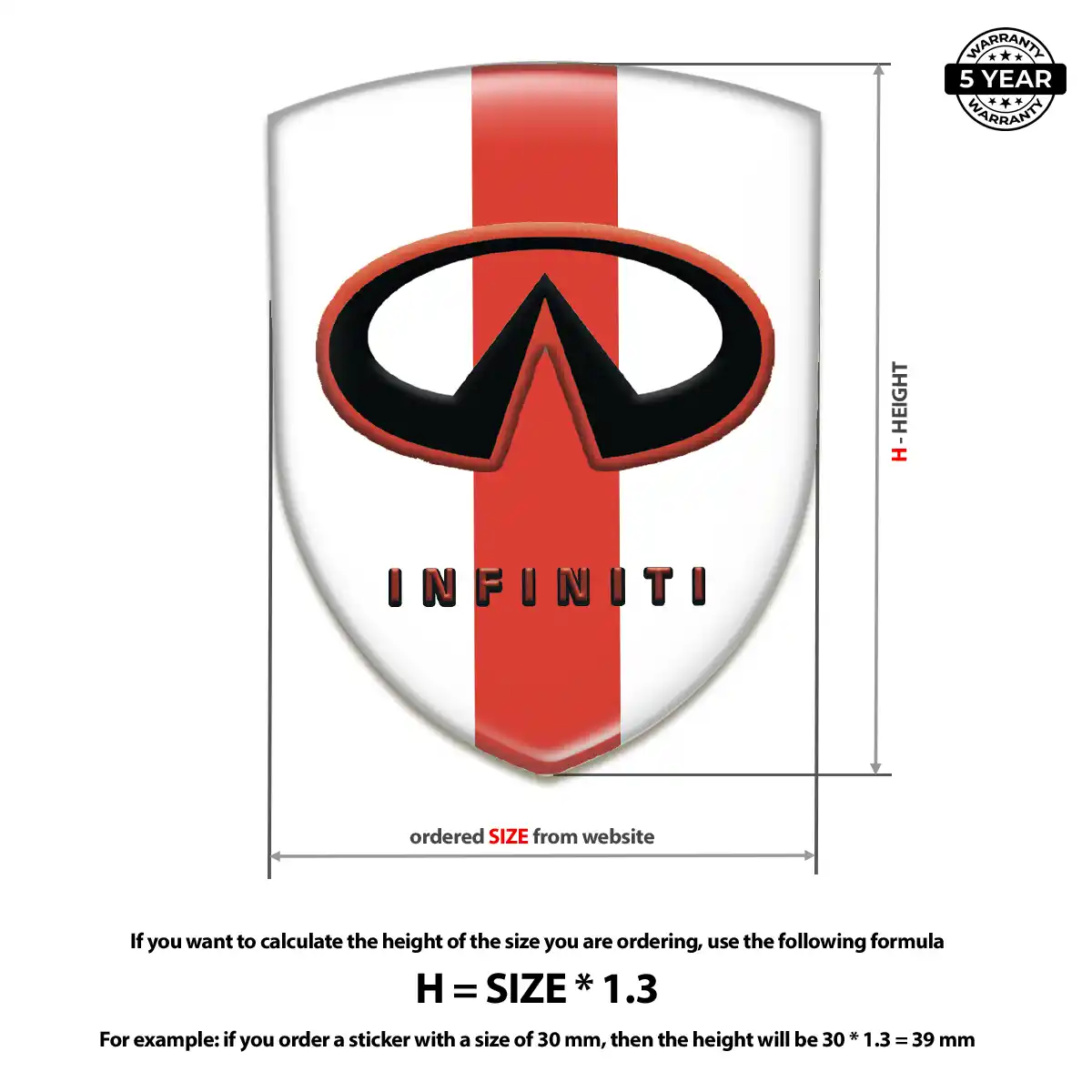 Infiniti 3D Domed Sticker Refined Design