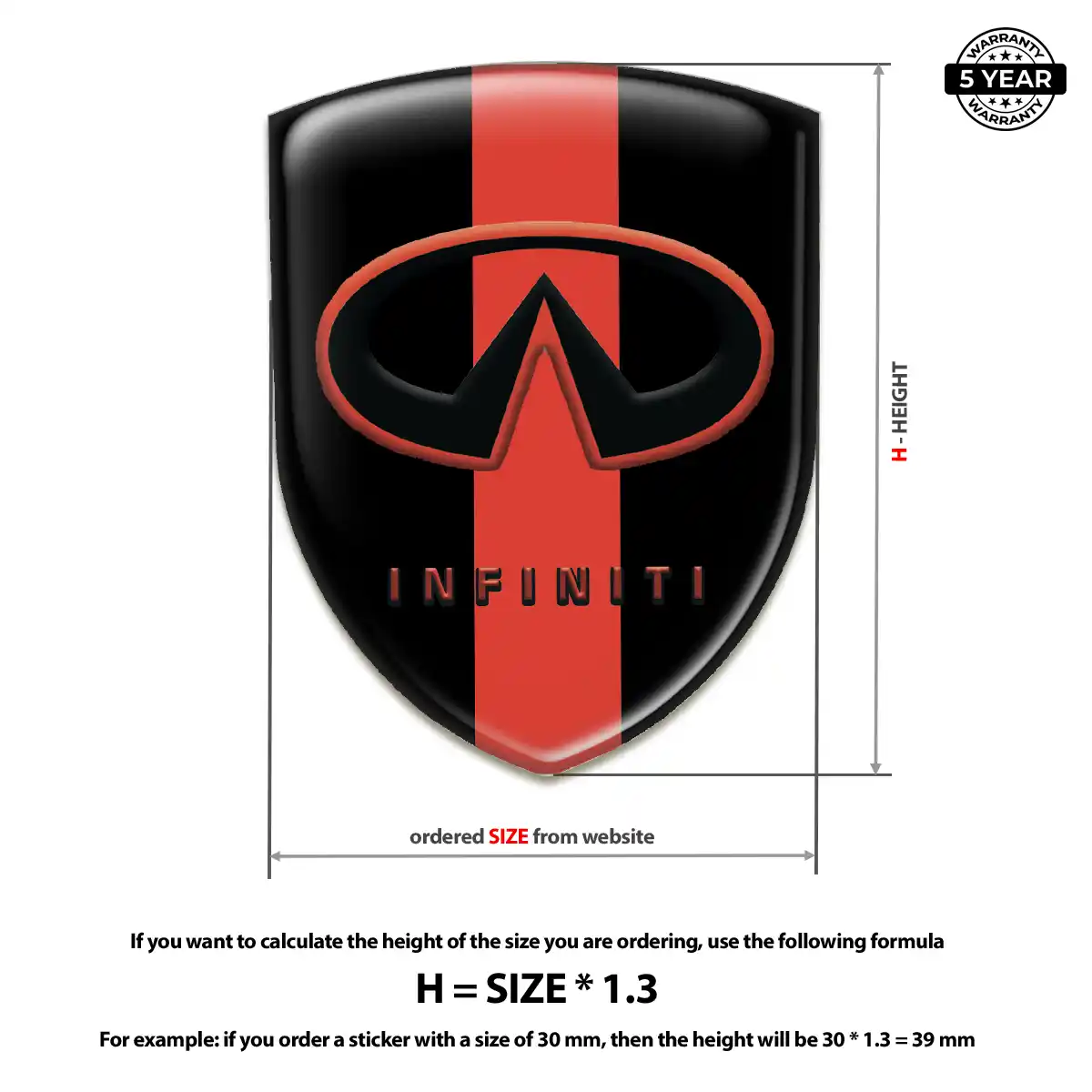 Infiniti 3D Domed Sticker Resin Elite