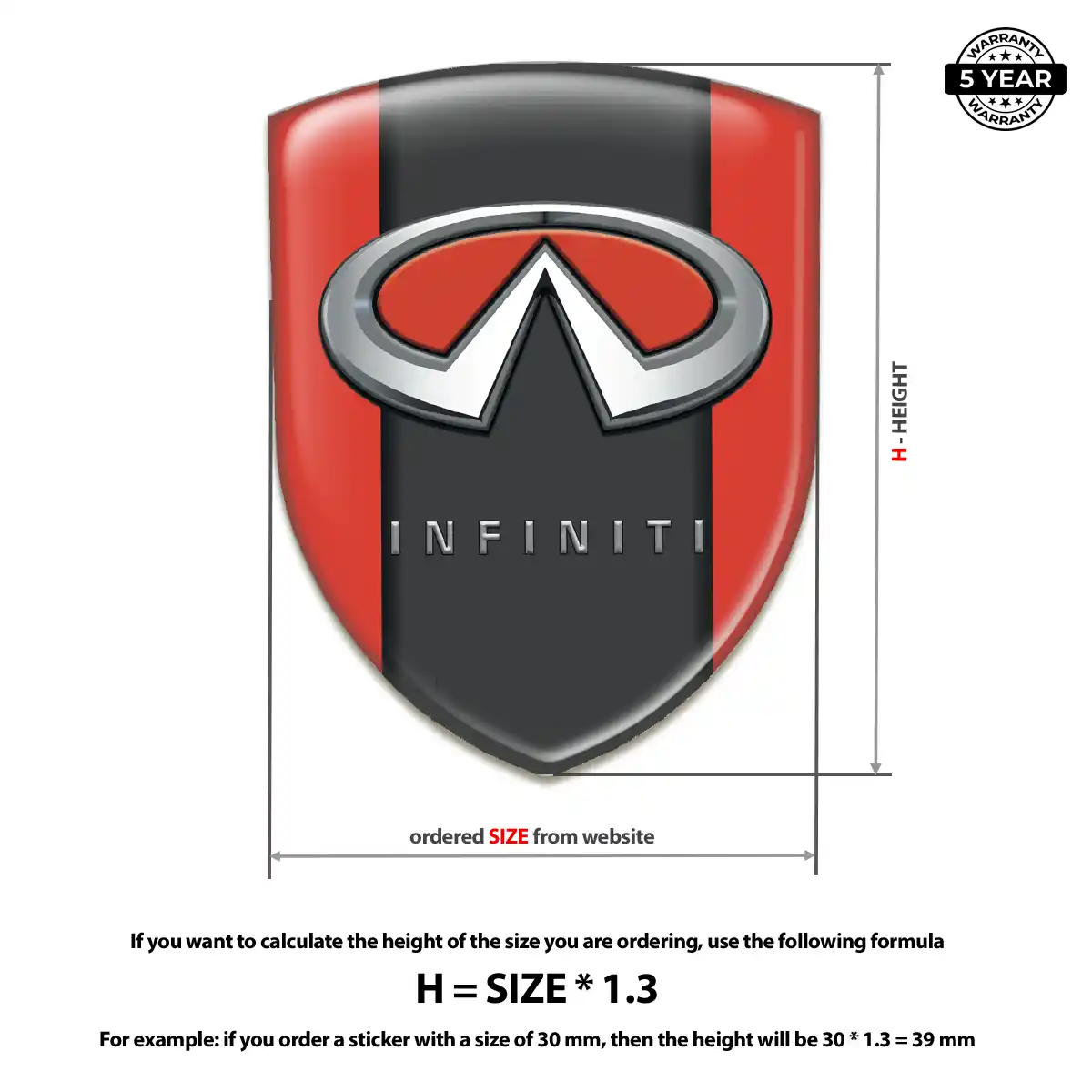 Infiniti 3D Domed Sticker Resin Luxe