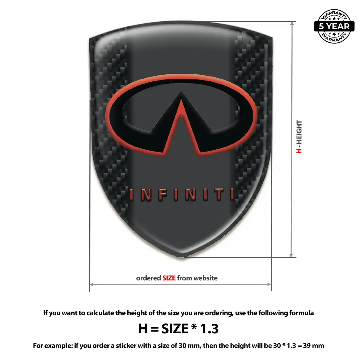 Infiniti 3D Domed Sticker Signature Grade