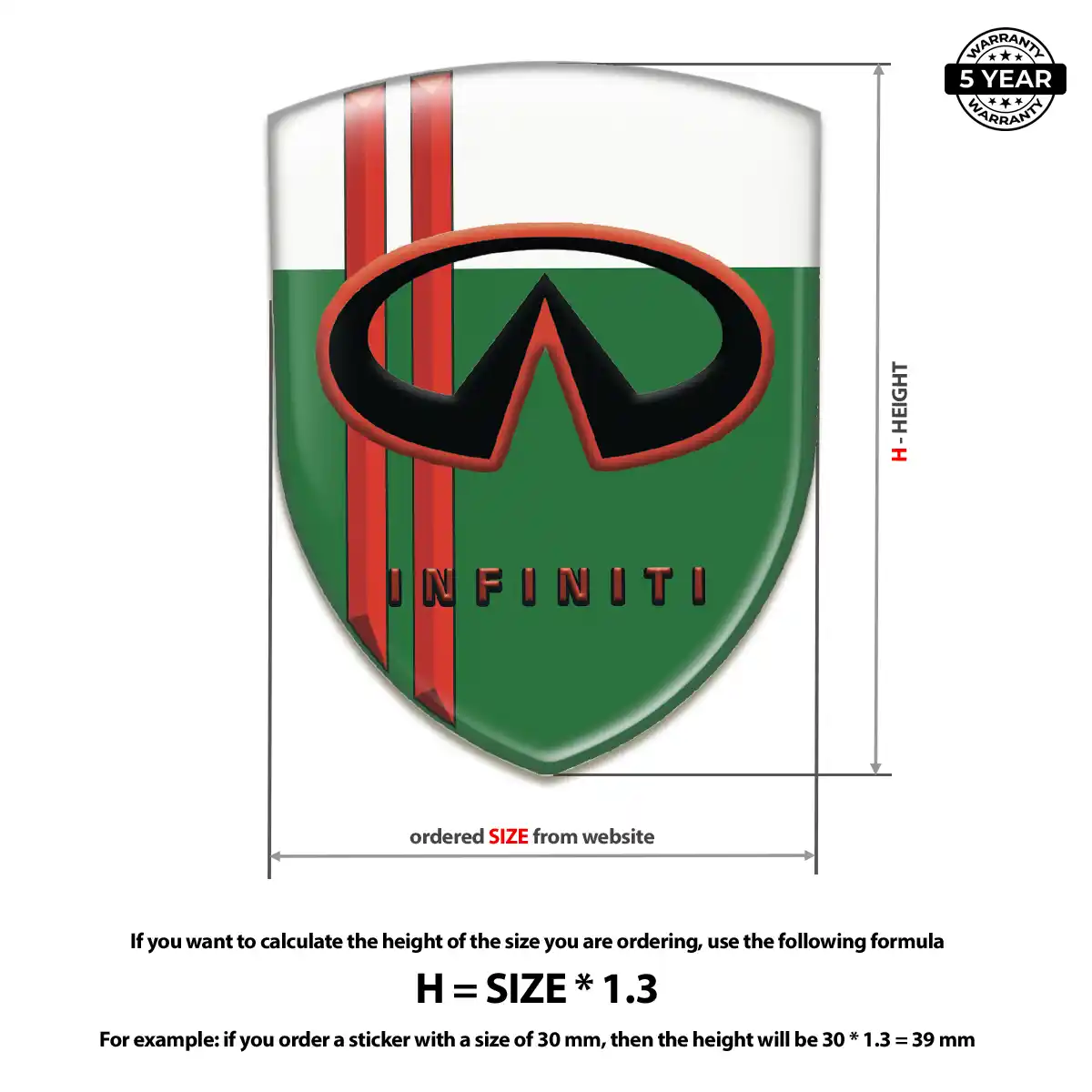 Infiniti 3D Domed Sticker Sleek Style