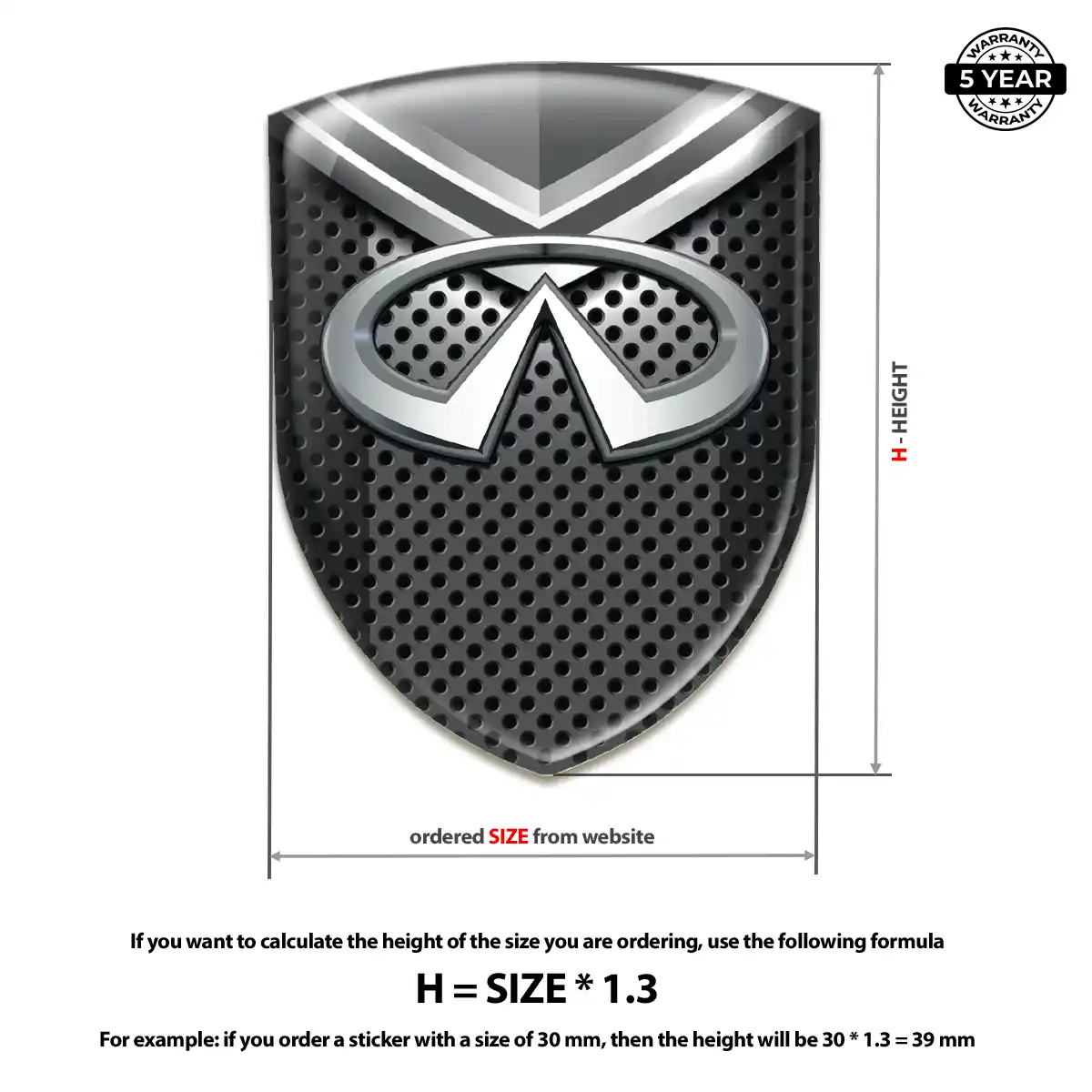 Infiniti 3D Domed Sticker Sport Tuning