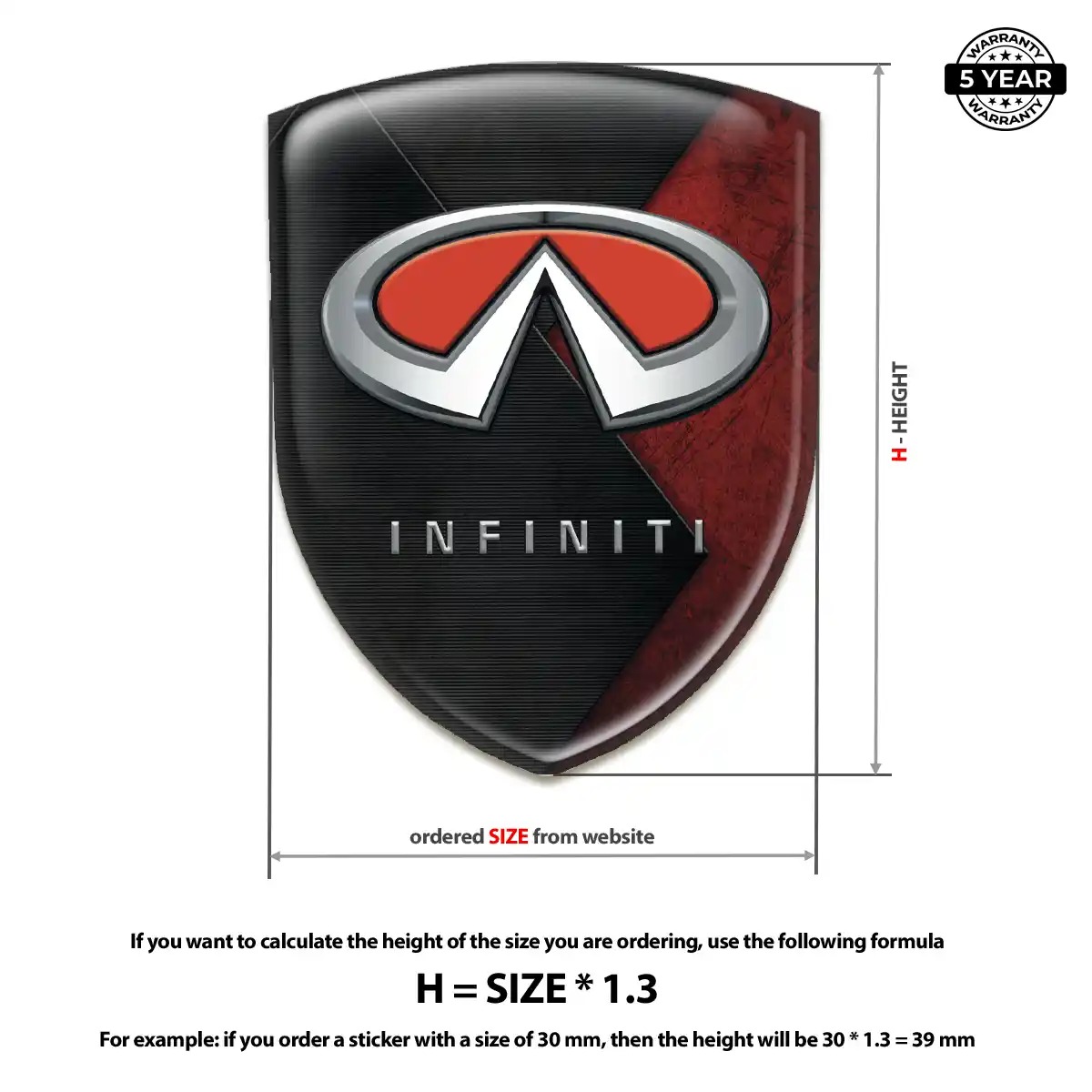 Infiniti 3D Domed Sticker Street Tuning
