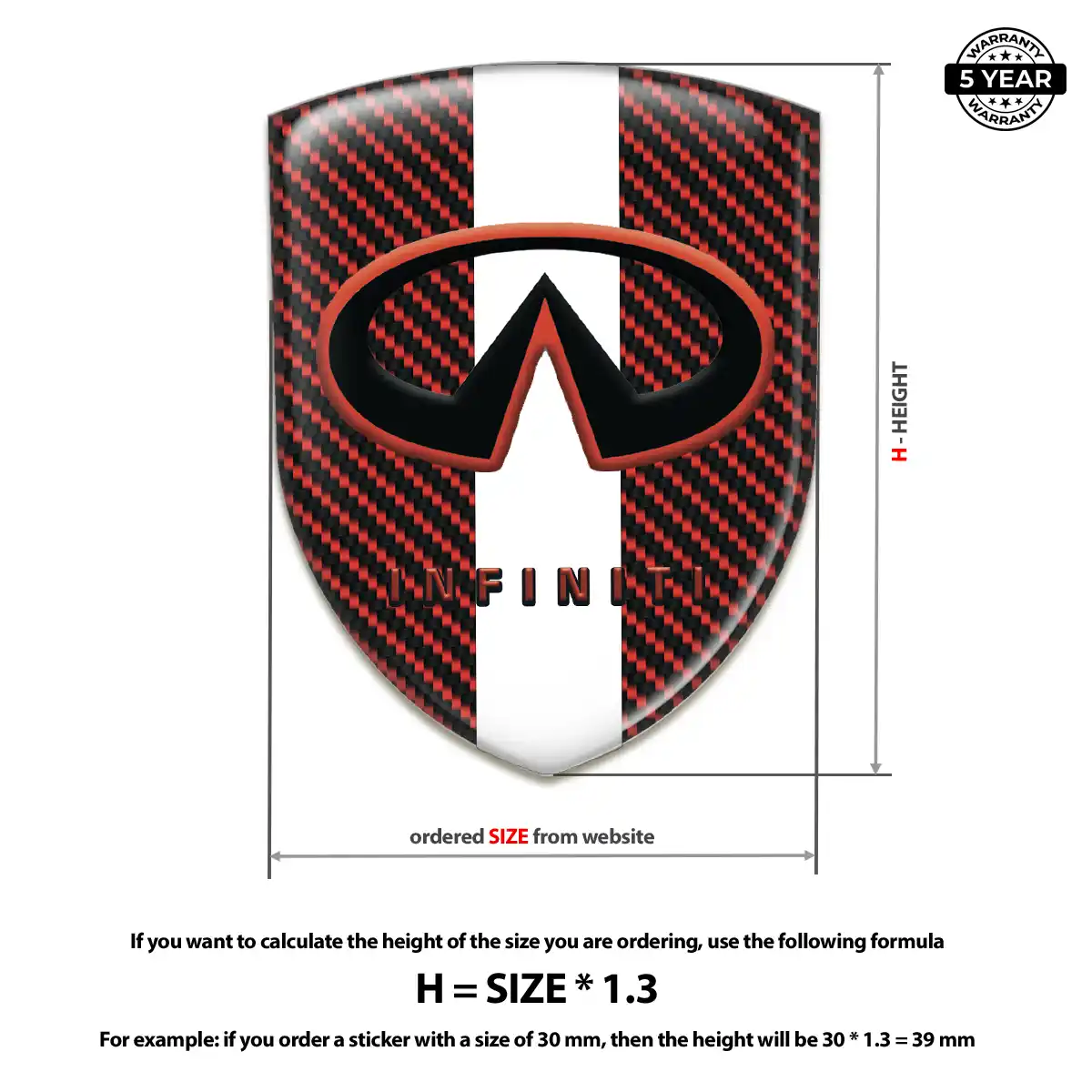 Infiniti 3D Domed Sticker Superior Craft