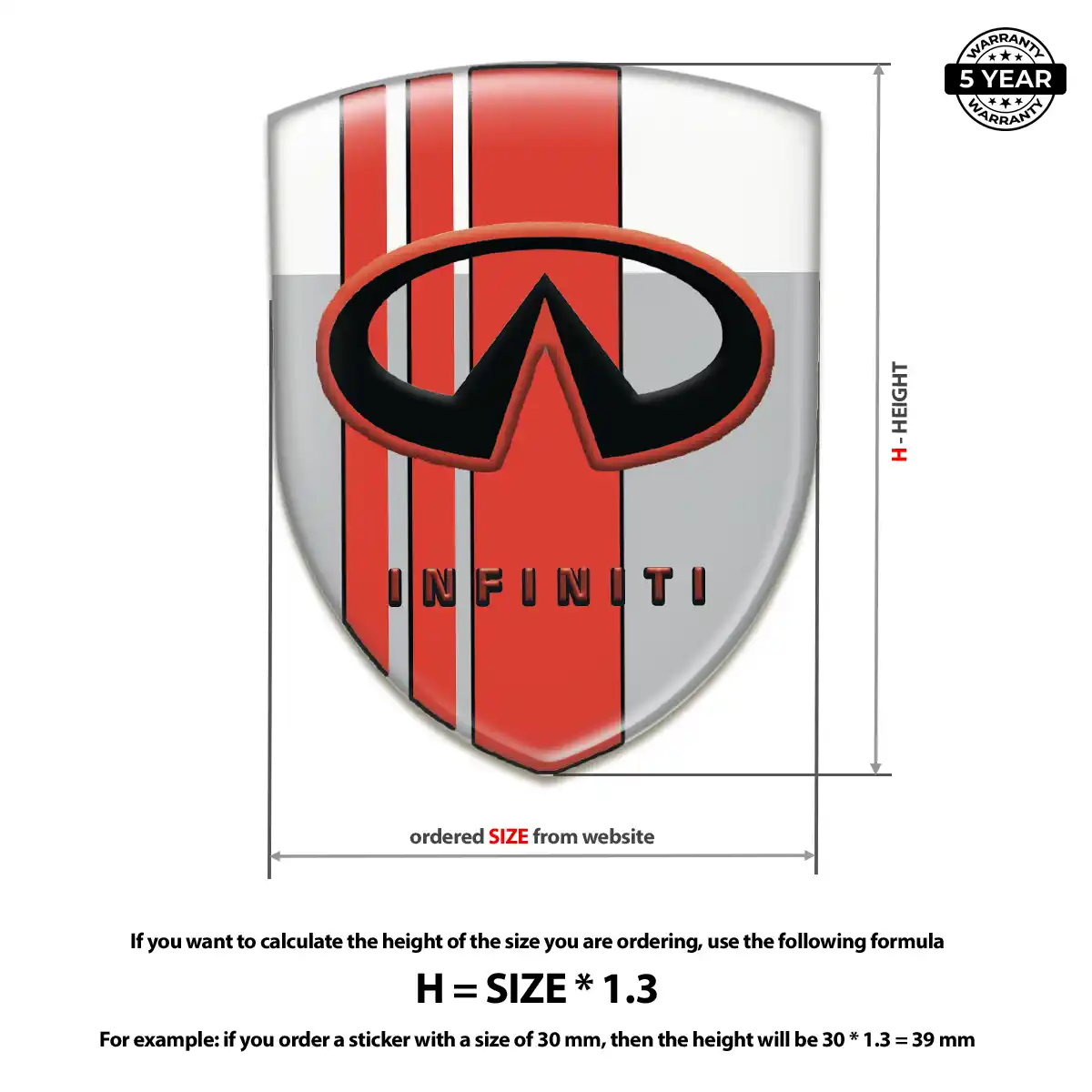 Infiniti 3D Emblem Sticker Cabin Style