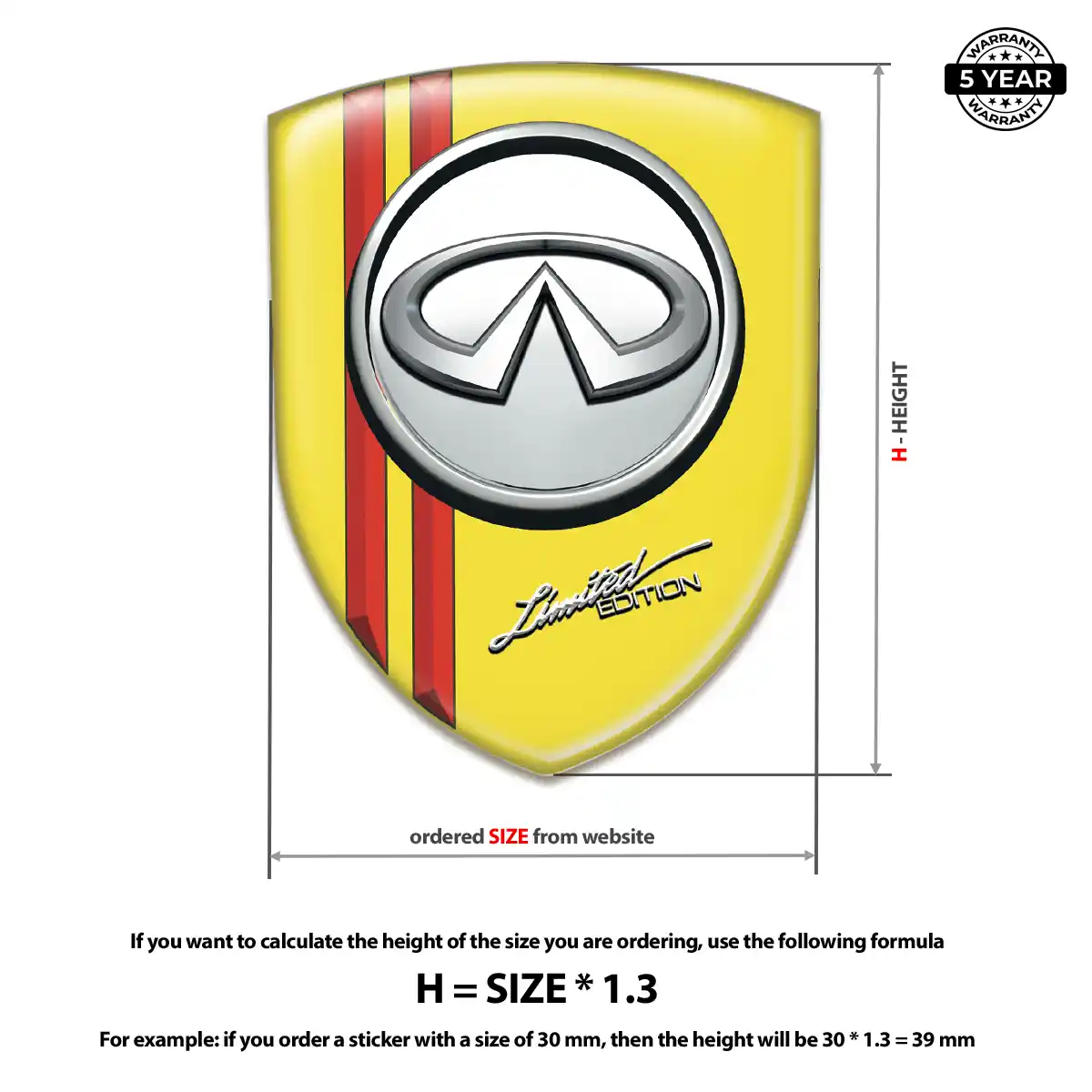 Infiniti 3D Emblem Sticker Exterior Luxe