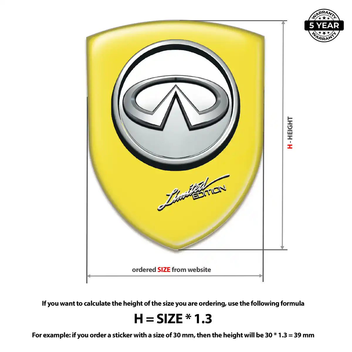 Infiniti 3D Emblem Sticker Interior Luxe
