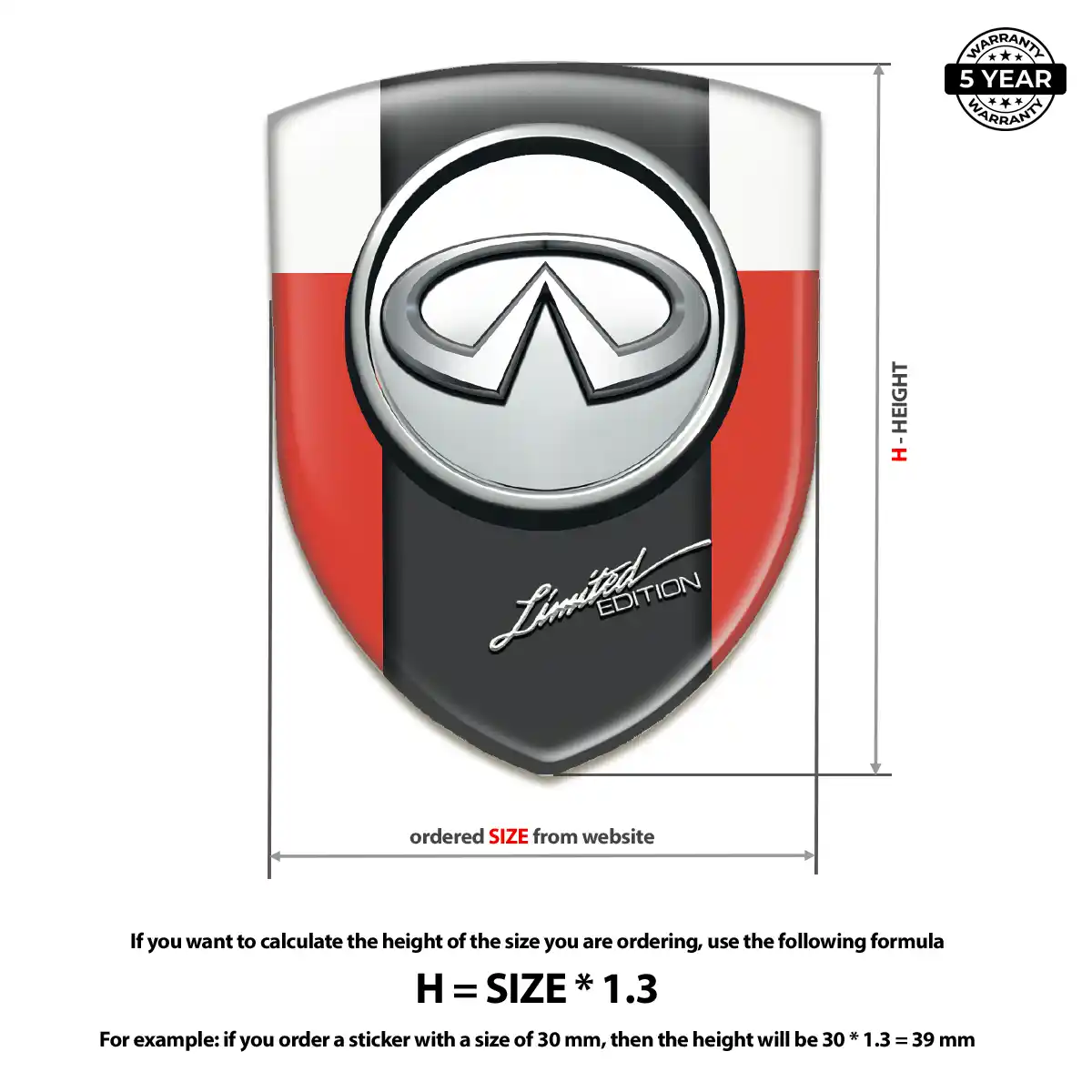 Infiniti 3D Emblem Sticker Outer Style