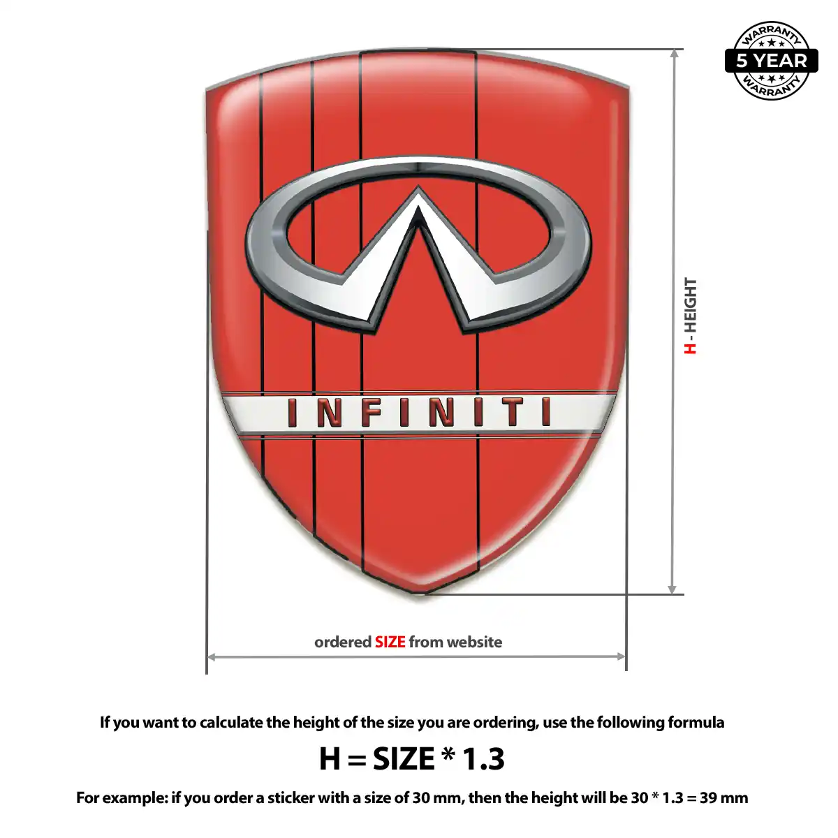 Infiniti 3D Emblem Sticker Resin Elite