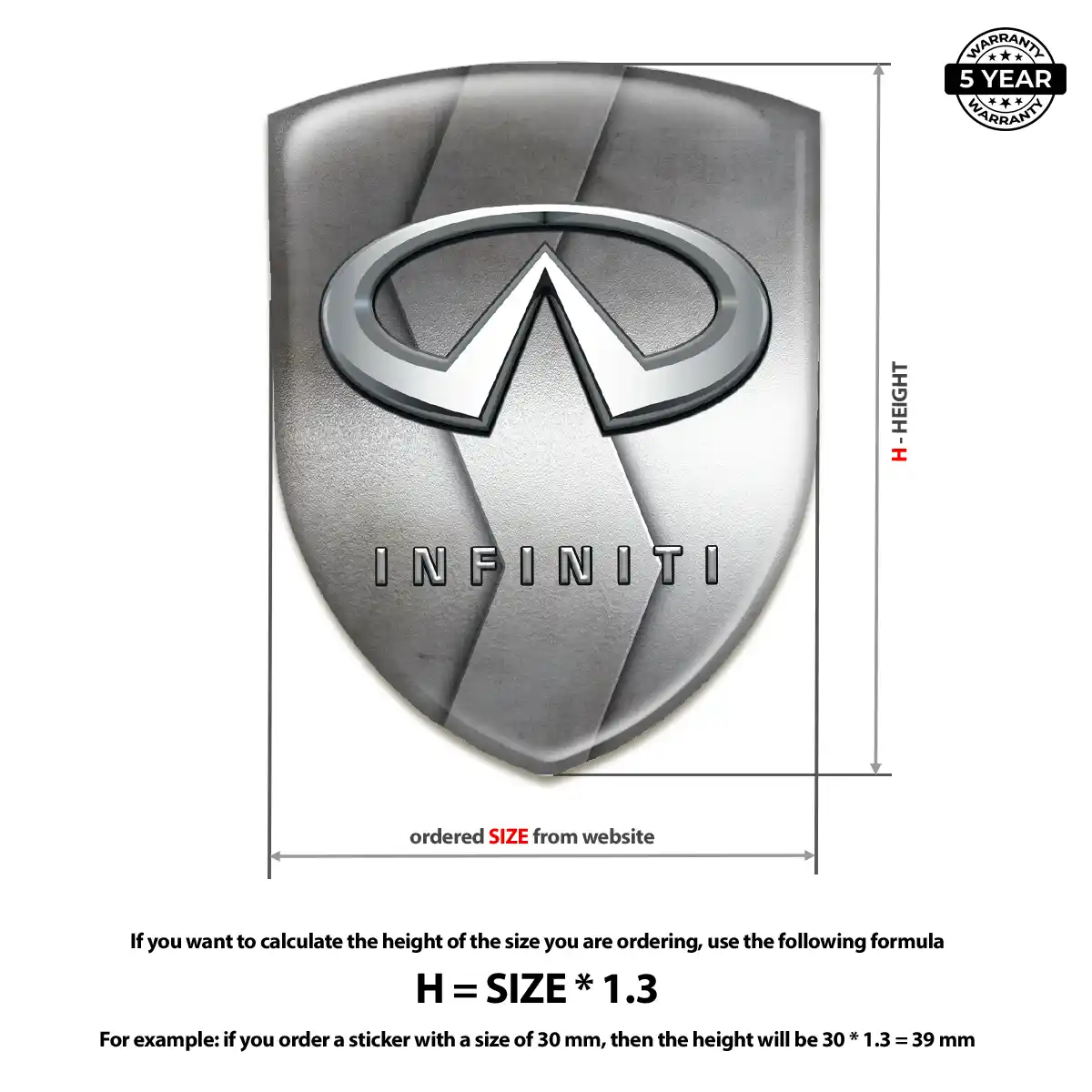 Infiniti 3D Emblem Sticker Resin Luxe