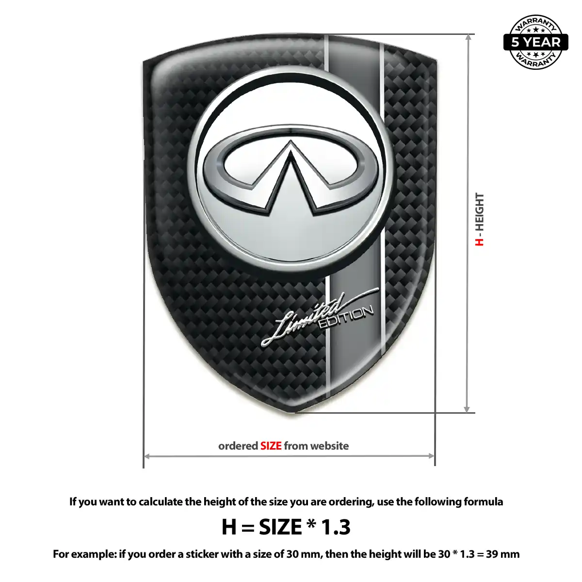 Infiniti 3D Emblem Sticker Signature Grade