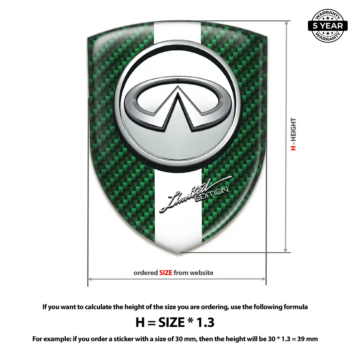 Infiniti 3D Emblem Sticker Superior Craft