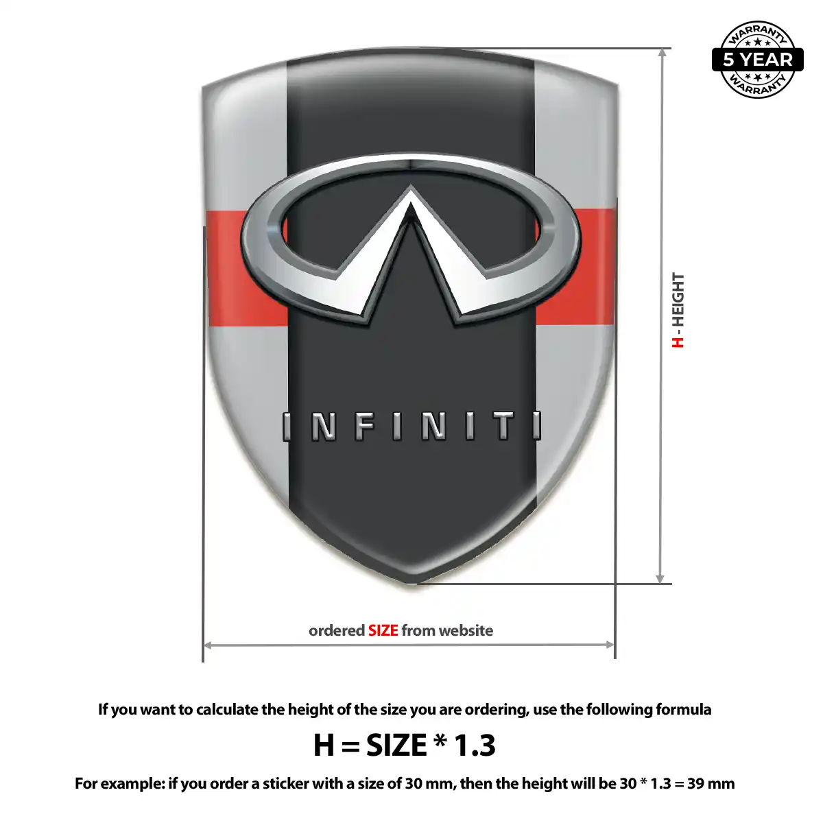 Infiniti 3D Gel Sticker Cabin Style