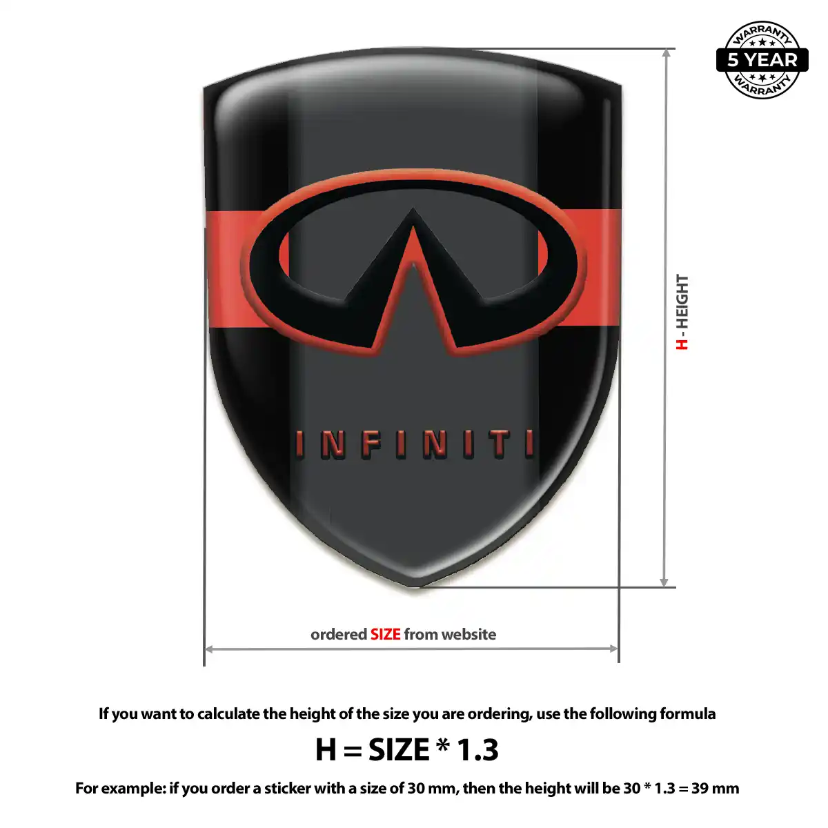Infiniti 3D Gel Sticker Interior Luxe