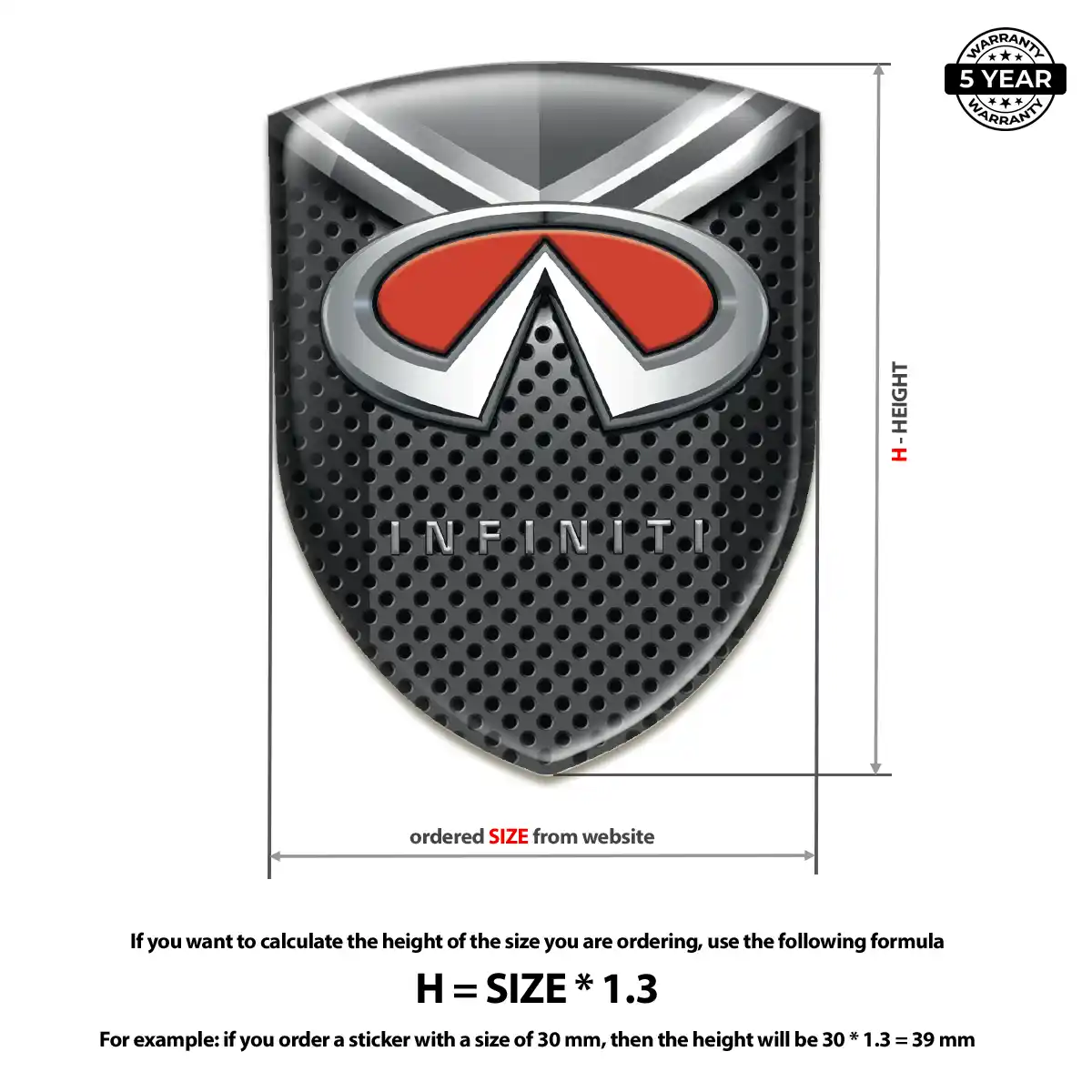 Infiniti 3D Gel Sticker Outer Style