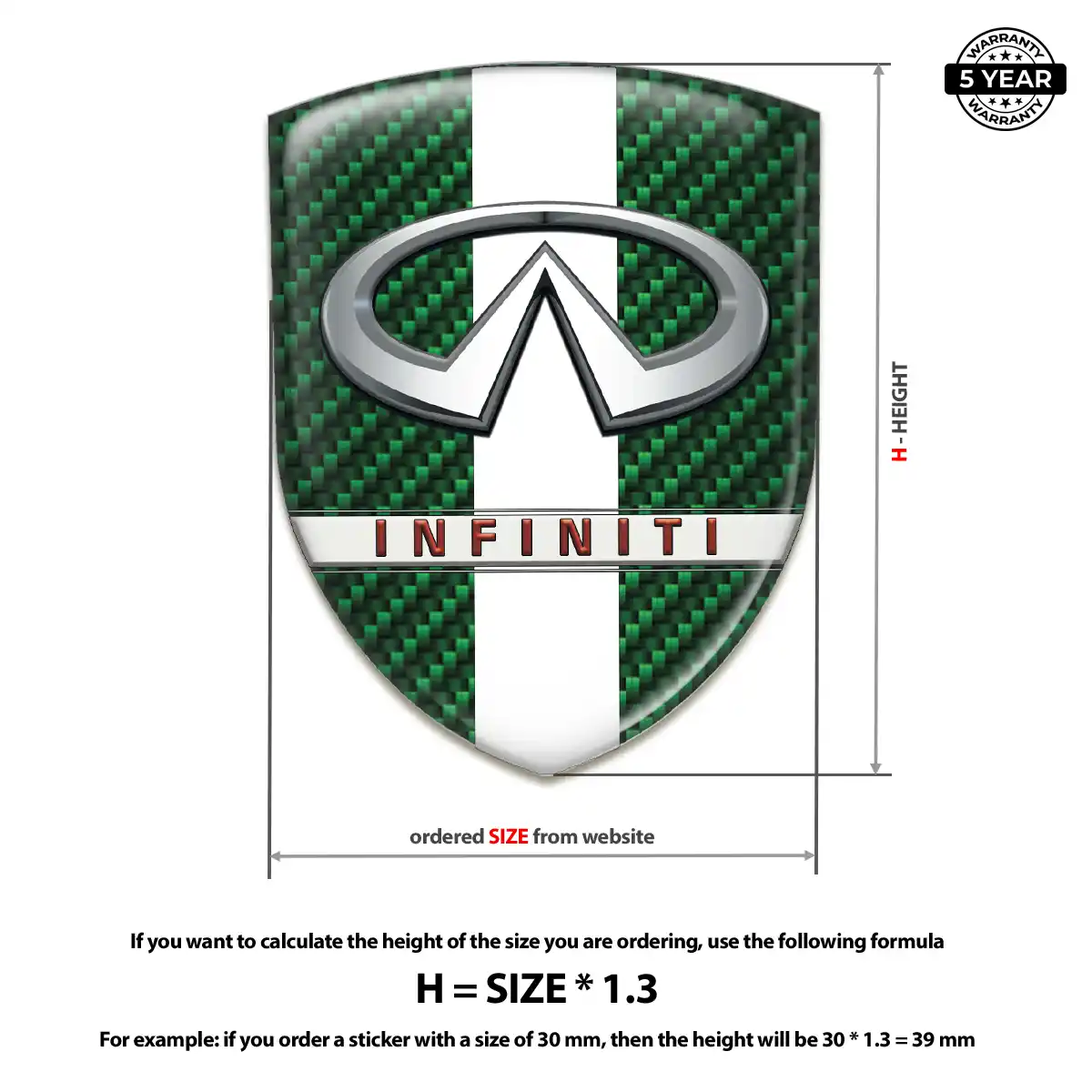 Infiniti 3D Gel Sticker Performance Style