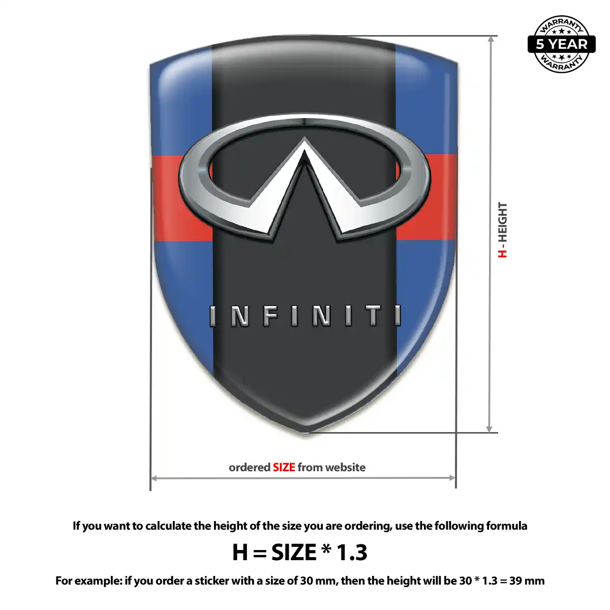 Infiniti 3D Gel Sticker Premium Dome