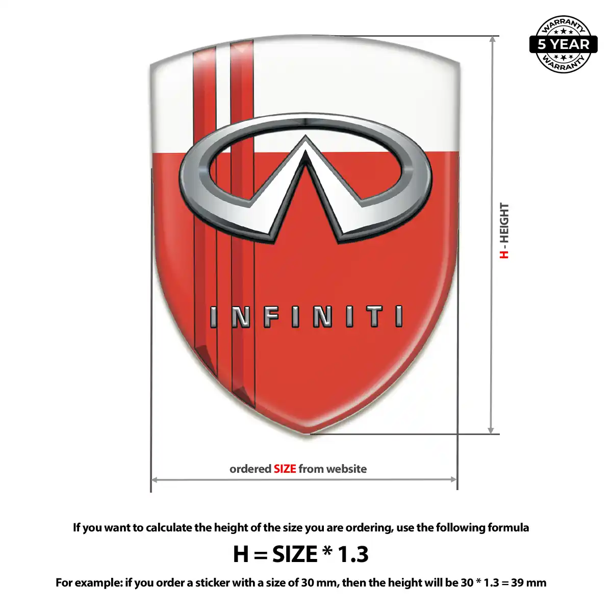 Infiniti 3D Gel Sticker Sleek Style