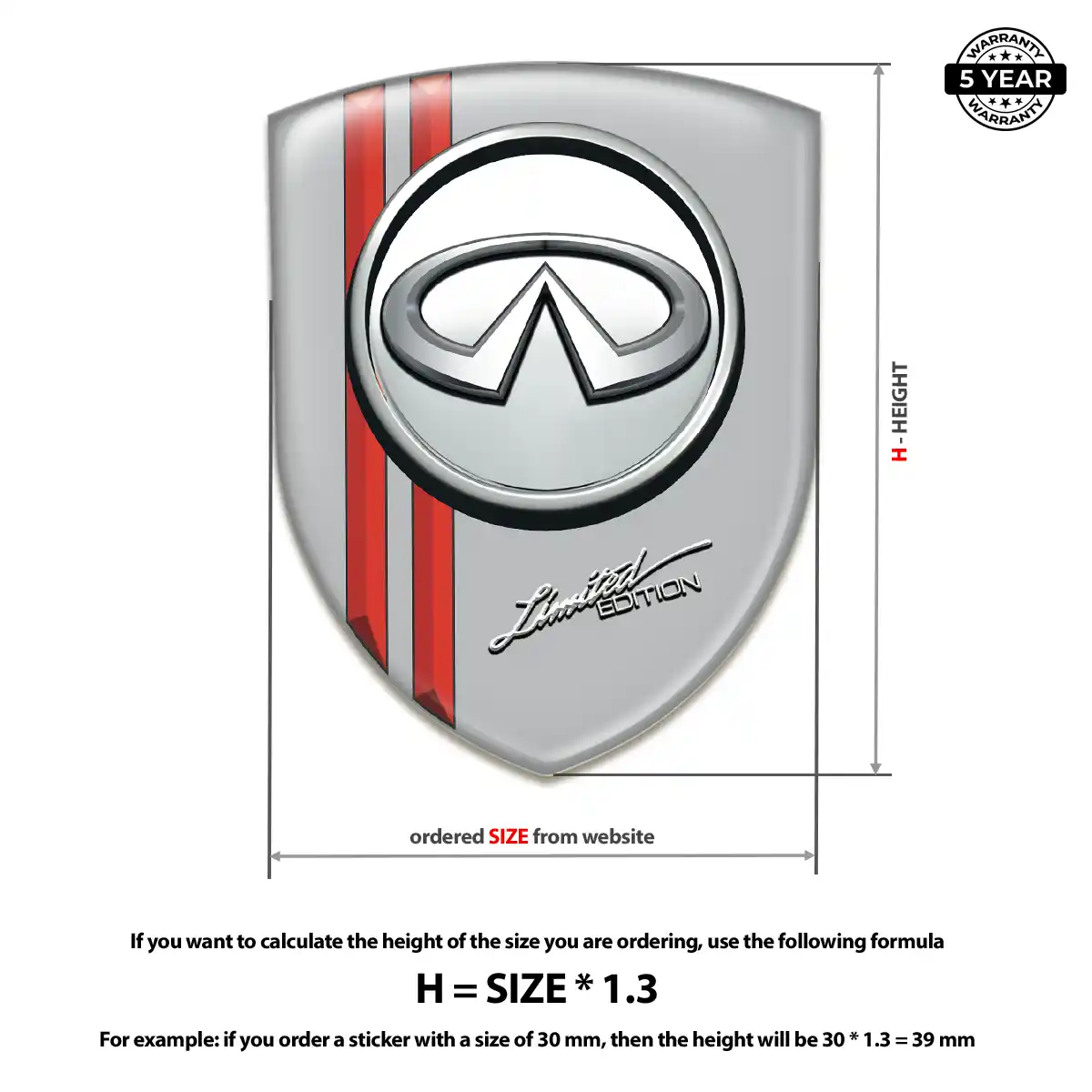 Infiniti 3D Gel Sticker Street Tuning