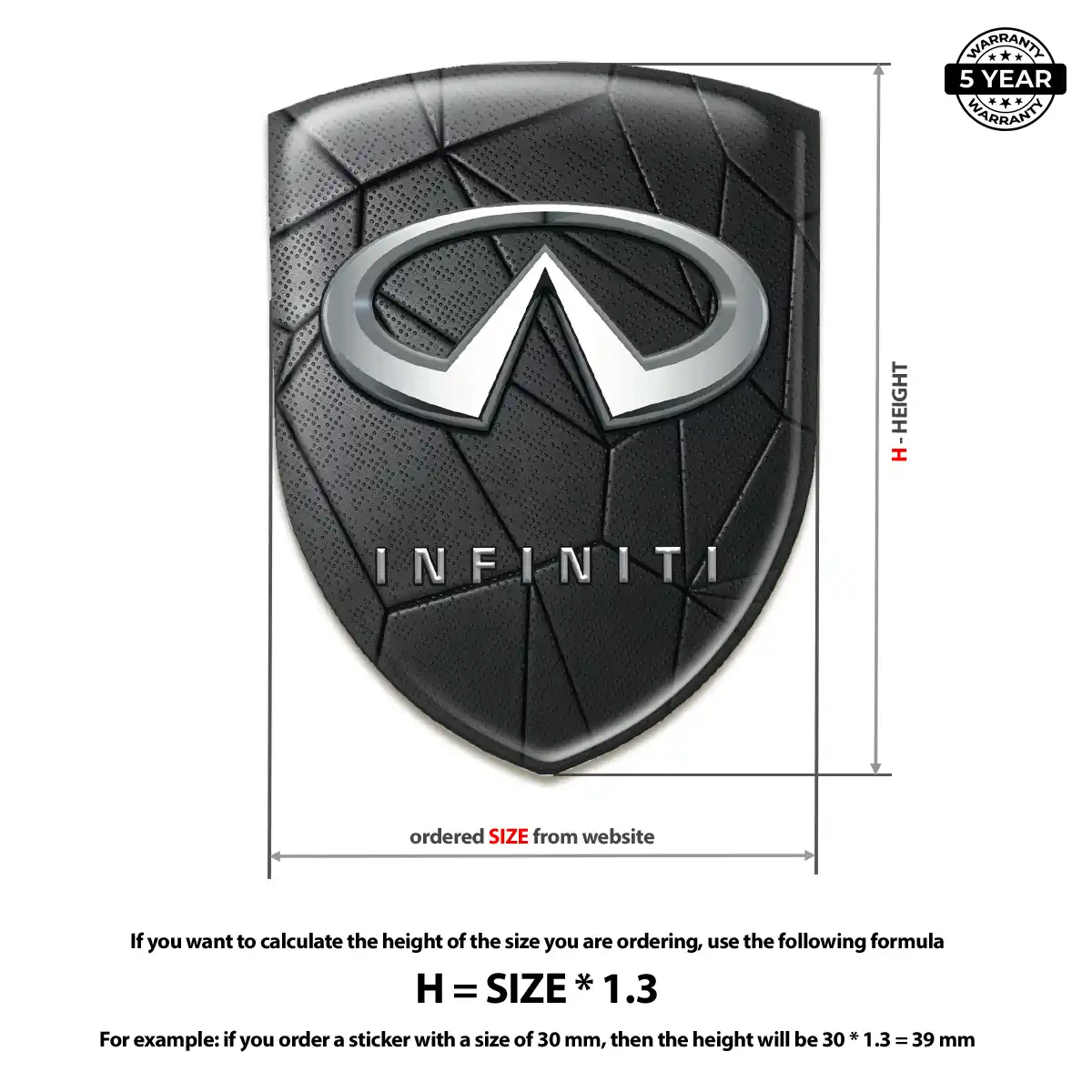 Infiniti 3D Logo Sticker Cabin Style