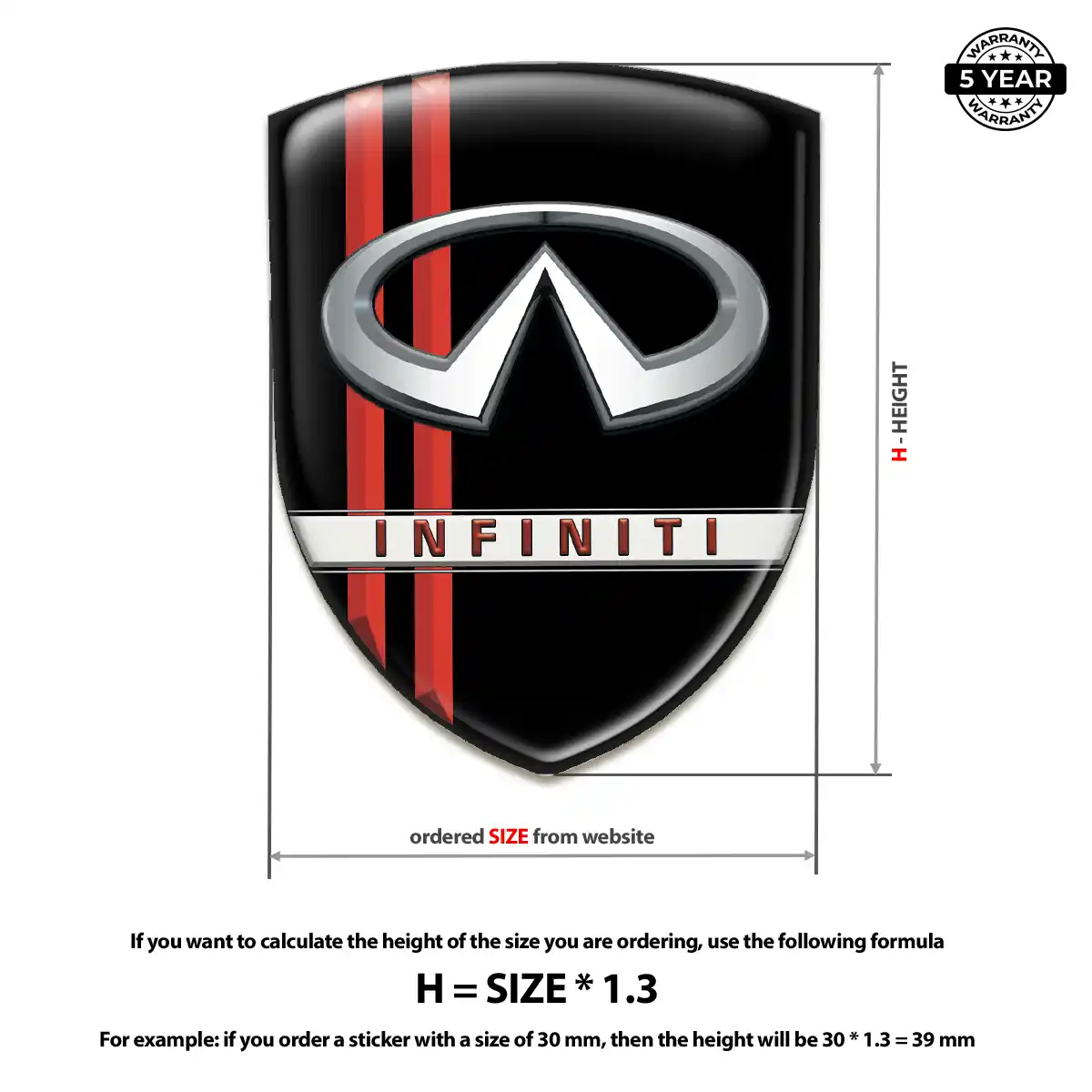 Infiniti 3D Logo Sticker Exterior Luxe