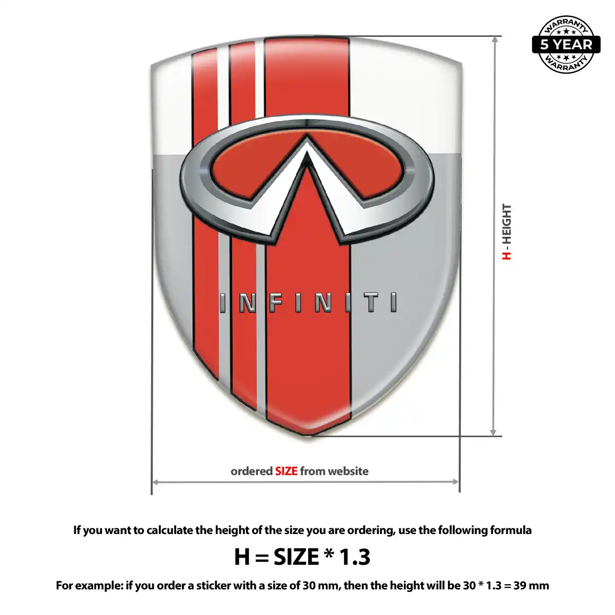 Infiniti 3D Logo Sticker Interior Elegance